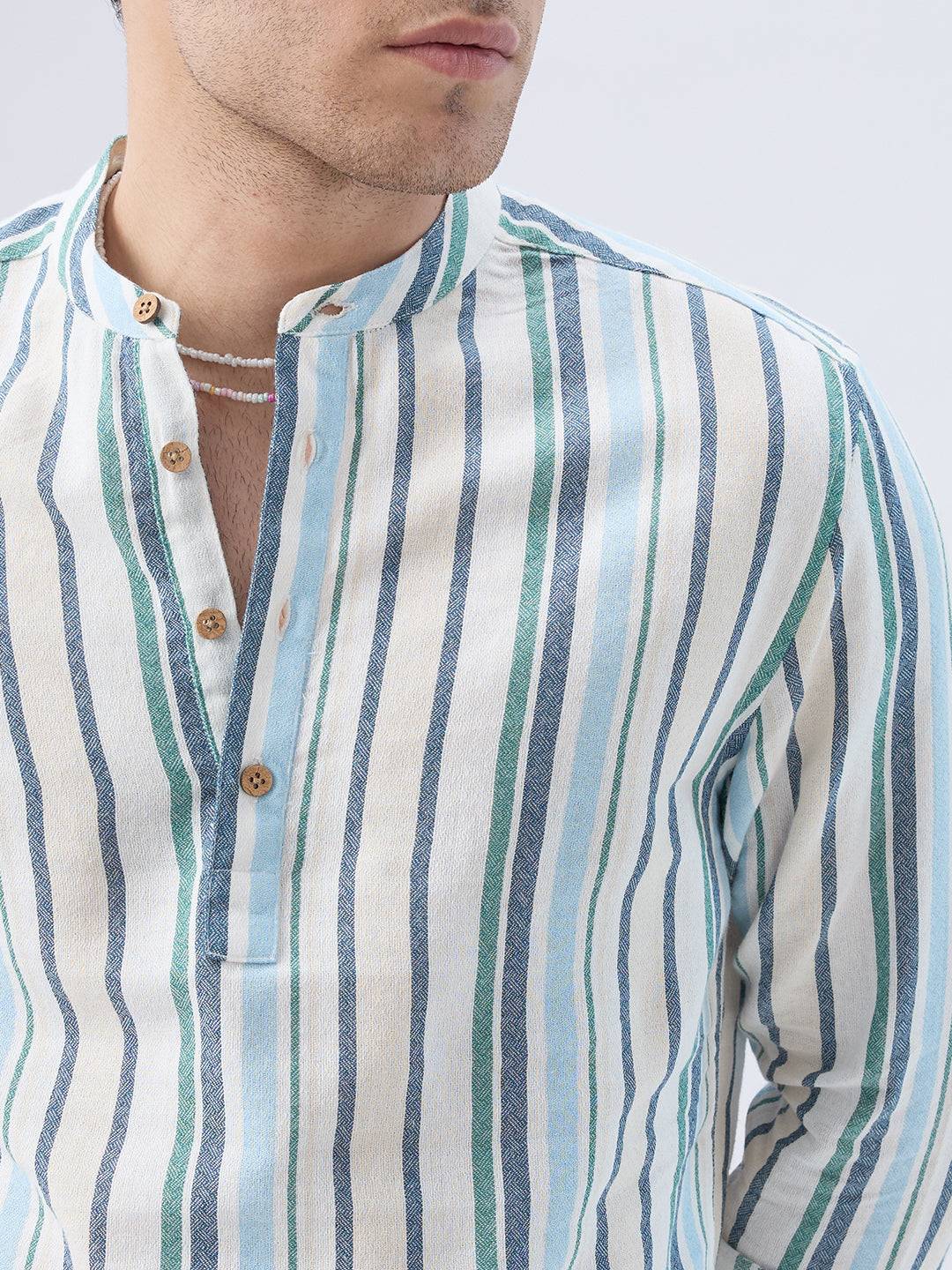 Classic Riviera Aqua Striped Kurta Buy only at ₹699