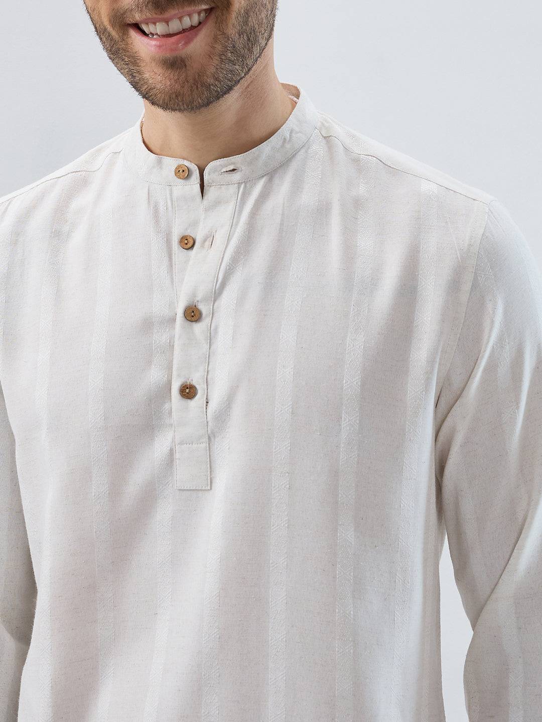 Refined Cream Grainy Kurta Buy only at ₹759