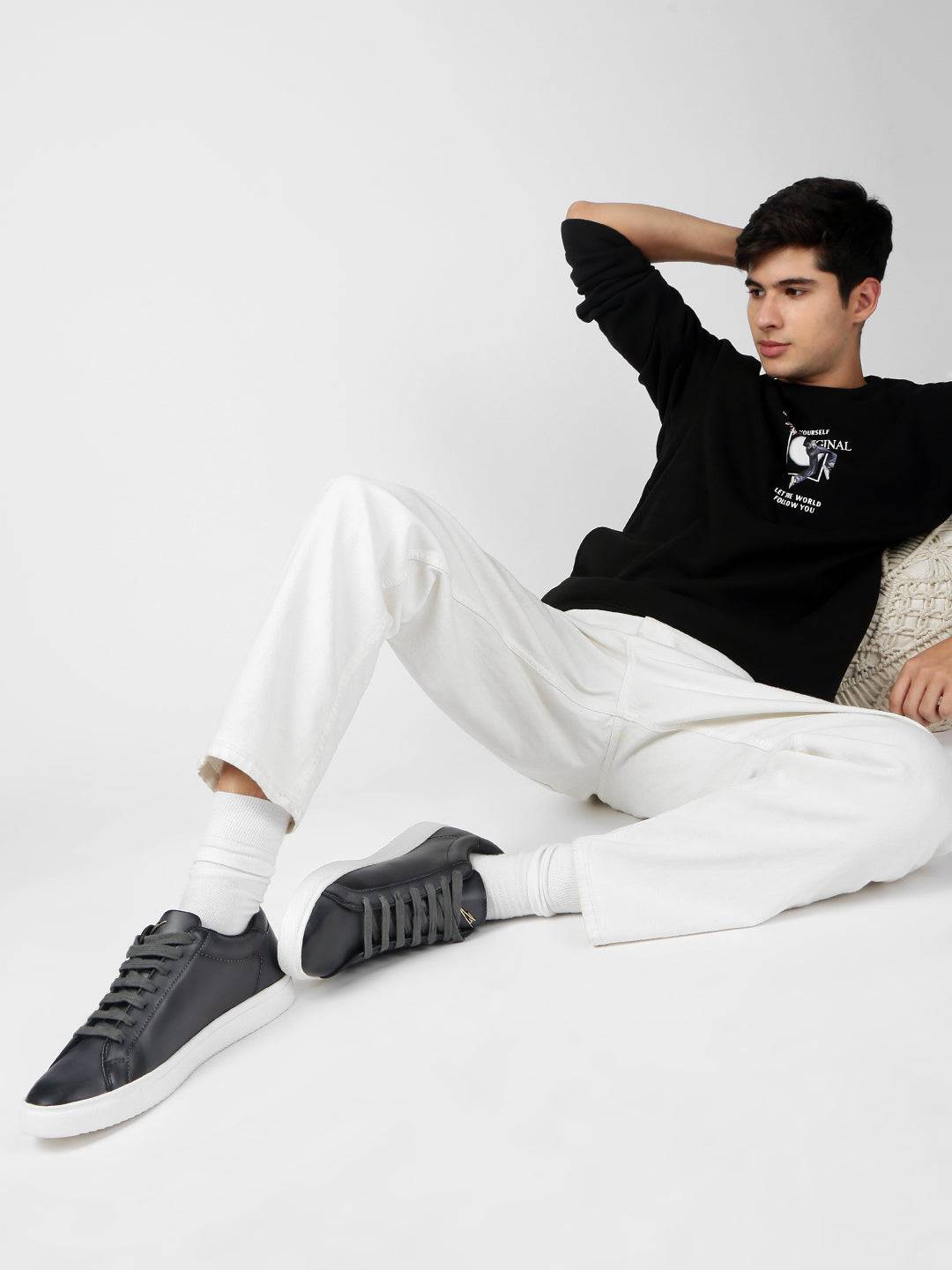 GRAPHITE - Classic Leather Sneakers - Grey