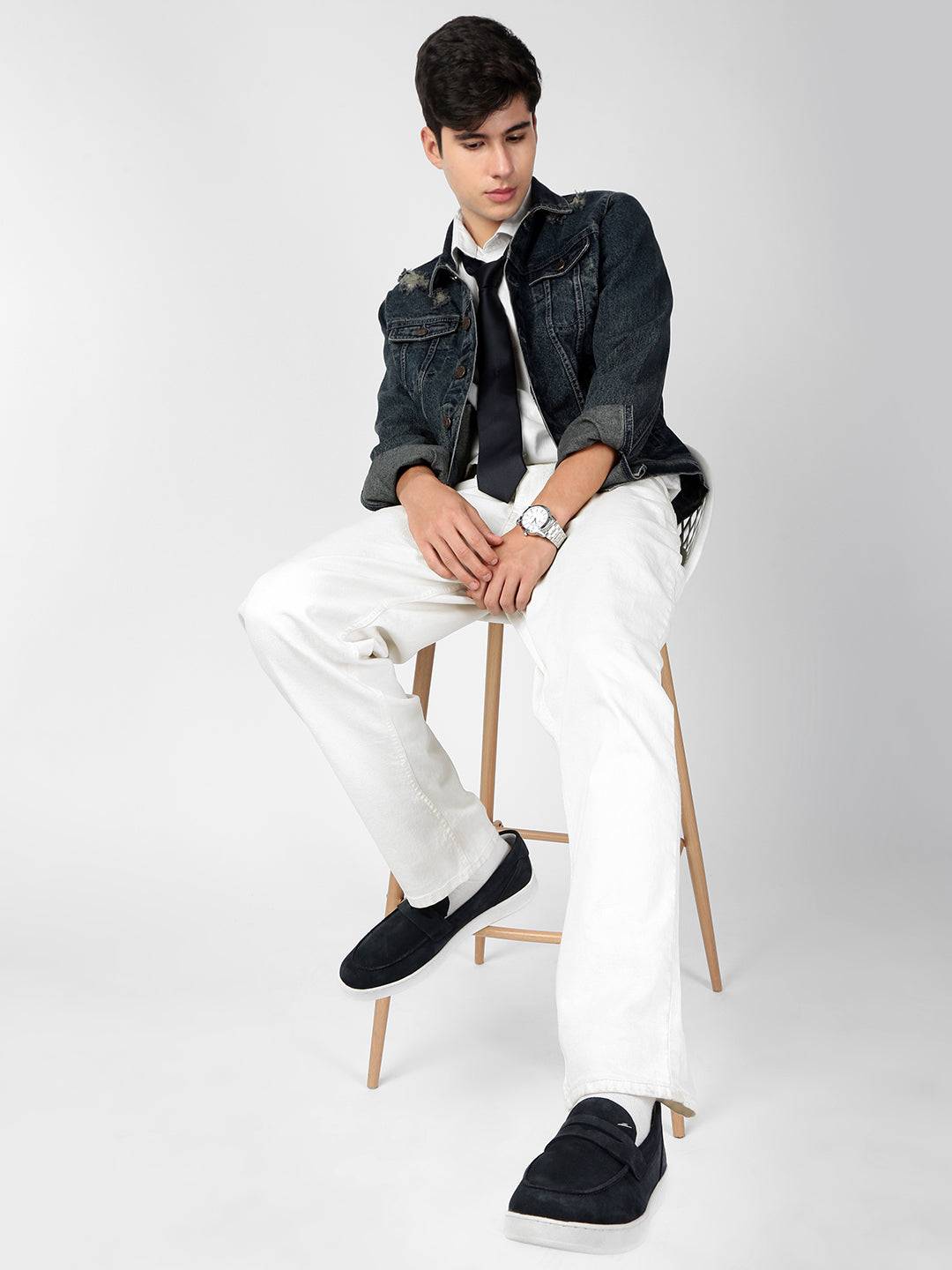 INDIGO - Premium Leather Casual Loafers - Navy