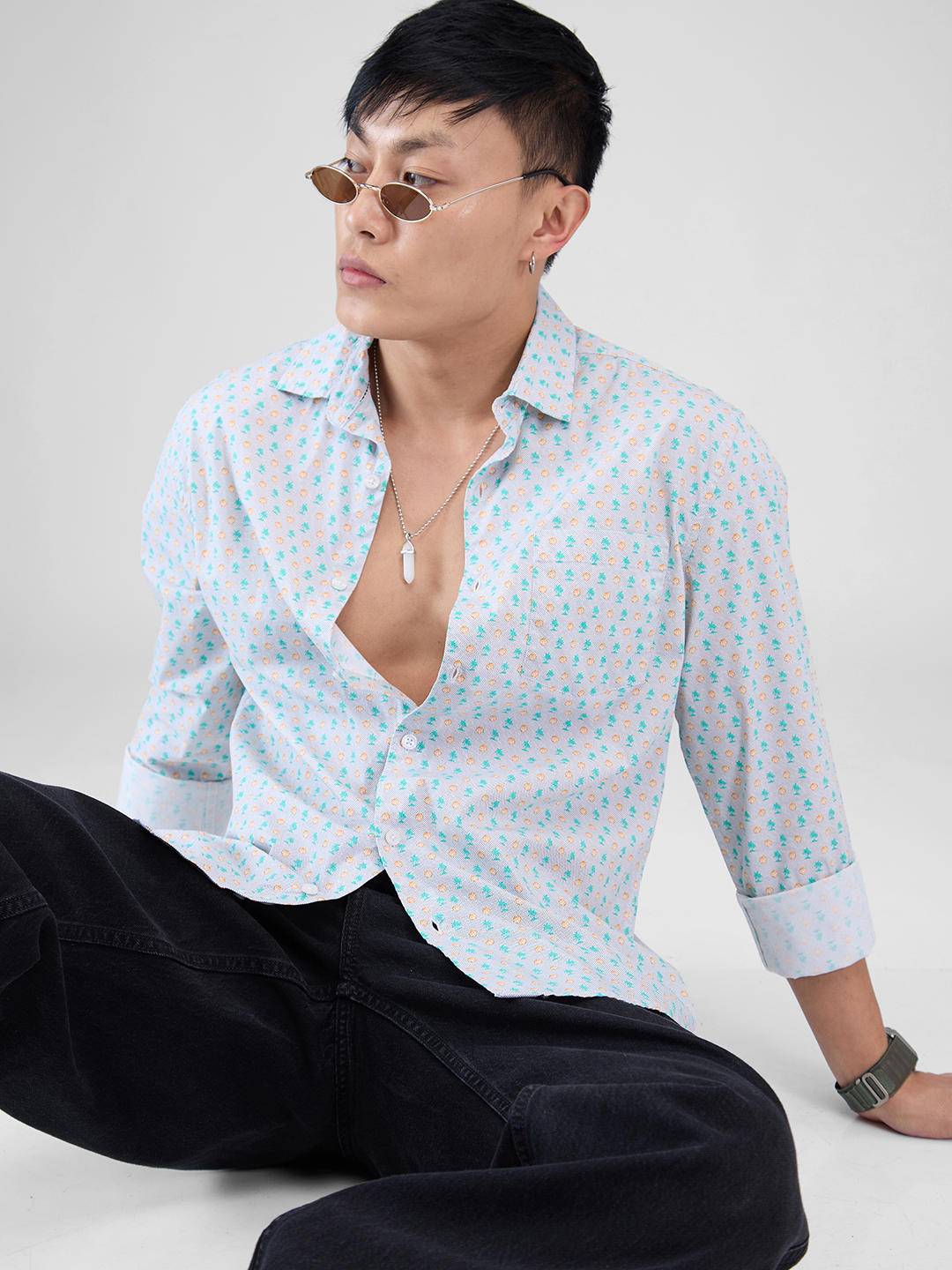 Grey Printed Shirt Buy only at ₹419