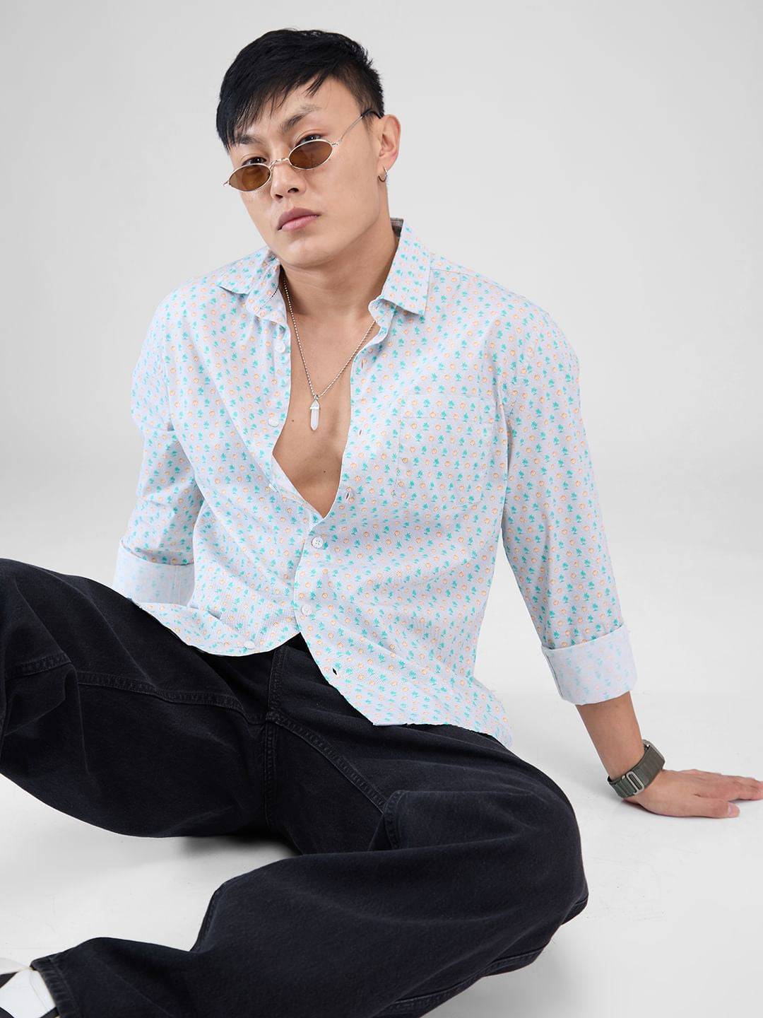 Grey Printed Shirt Buy only at ₹419