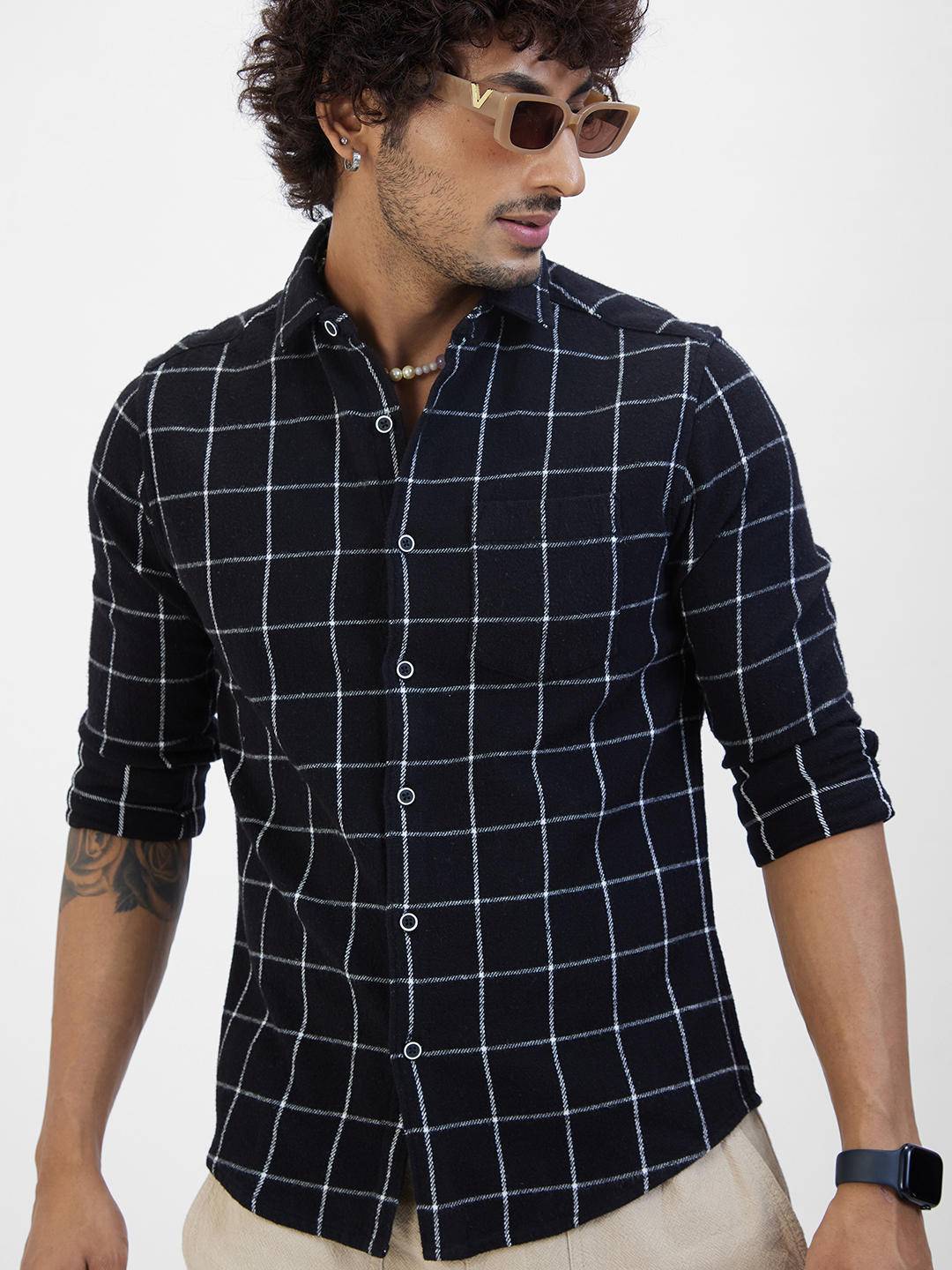 Black Flannel Checked Shirt Buy only at ₹539