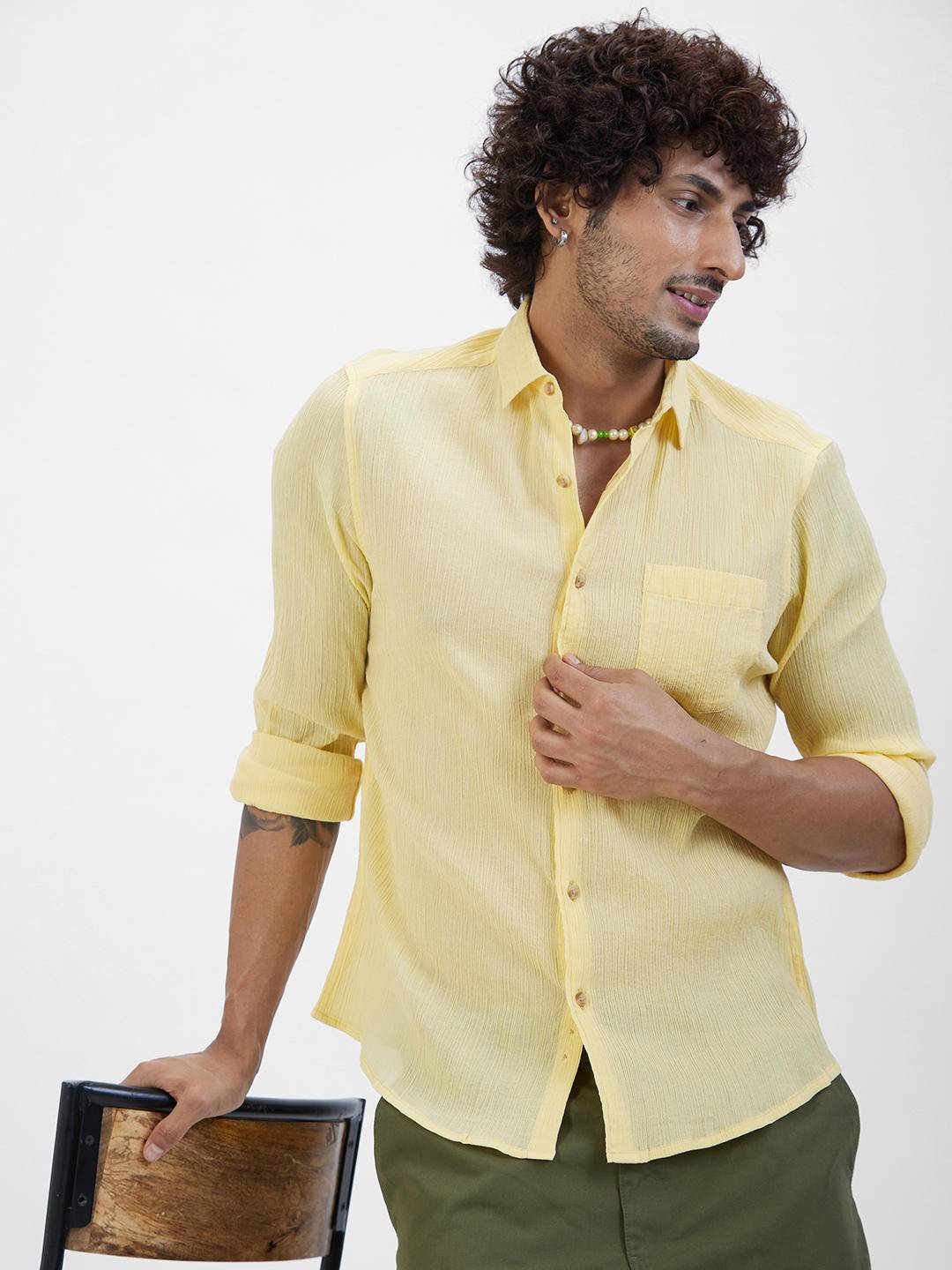 Yellow Crepe Shirt Buy only at ₹659