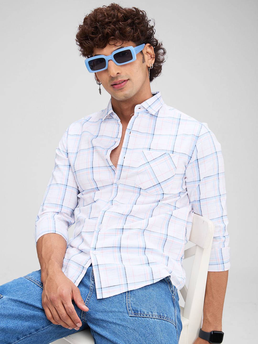 White Checkered Shirt Buy only at ₹404
