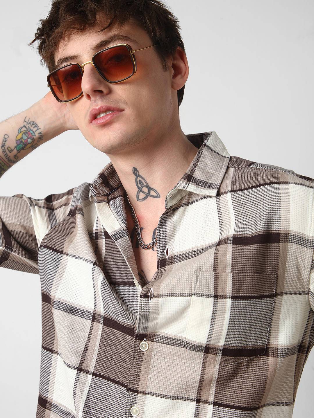 Brunette & Ivory Broad Checked Shirt Buy only at ₹759