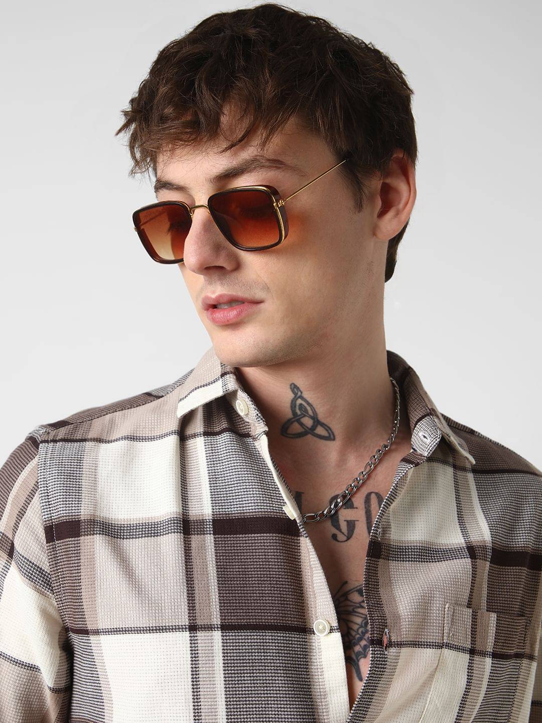 Brunette & Ivory Broad Checked Shirt Buy only at ₹759