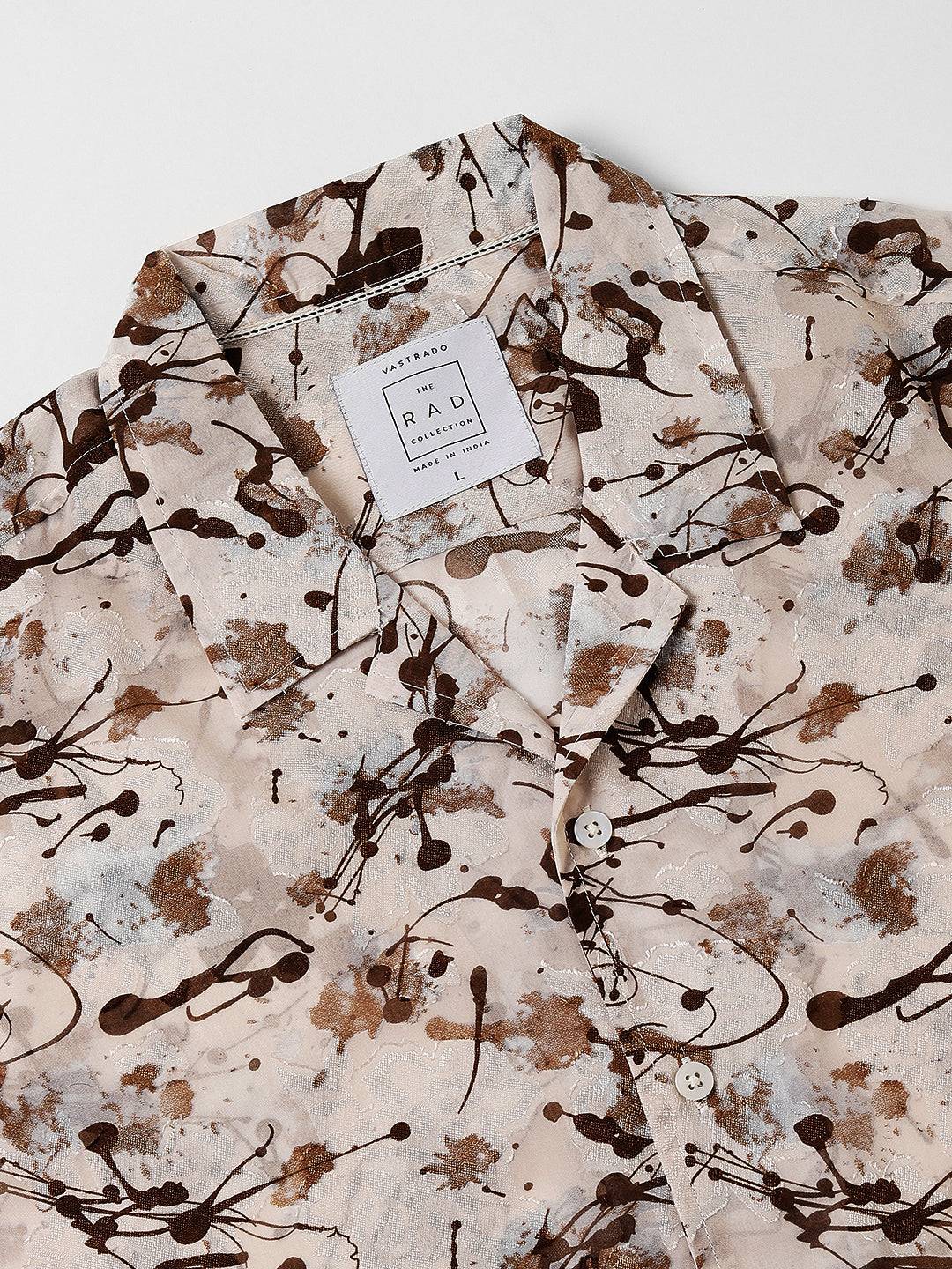 Brunette Burn Out Splash Oversized Shirt Buy only at ₹659