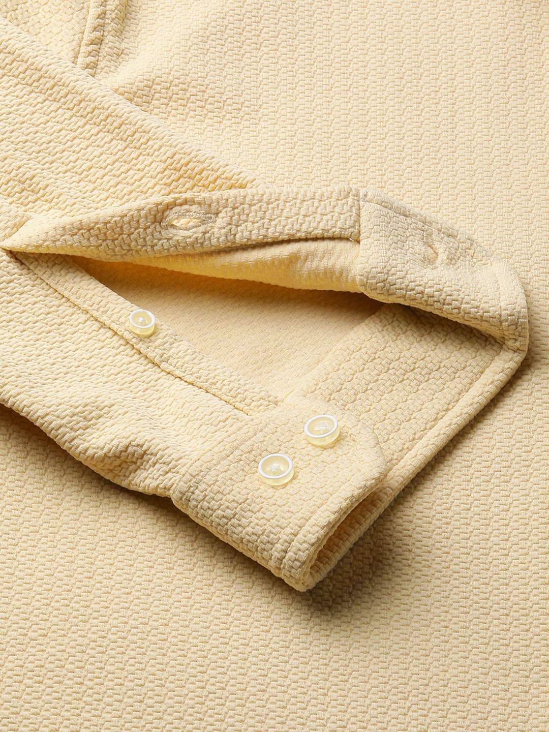 Meticulous Light Beige Jacquard Shirt Buy only at ₹659