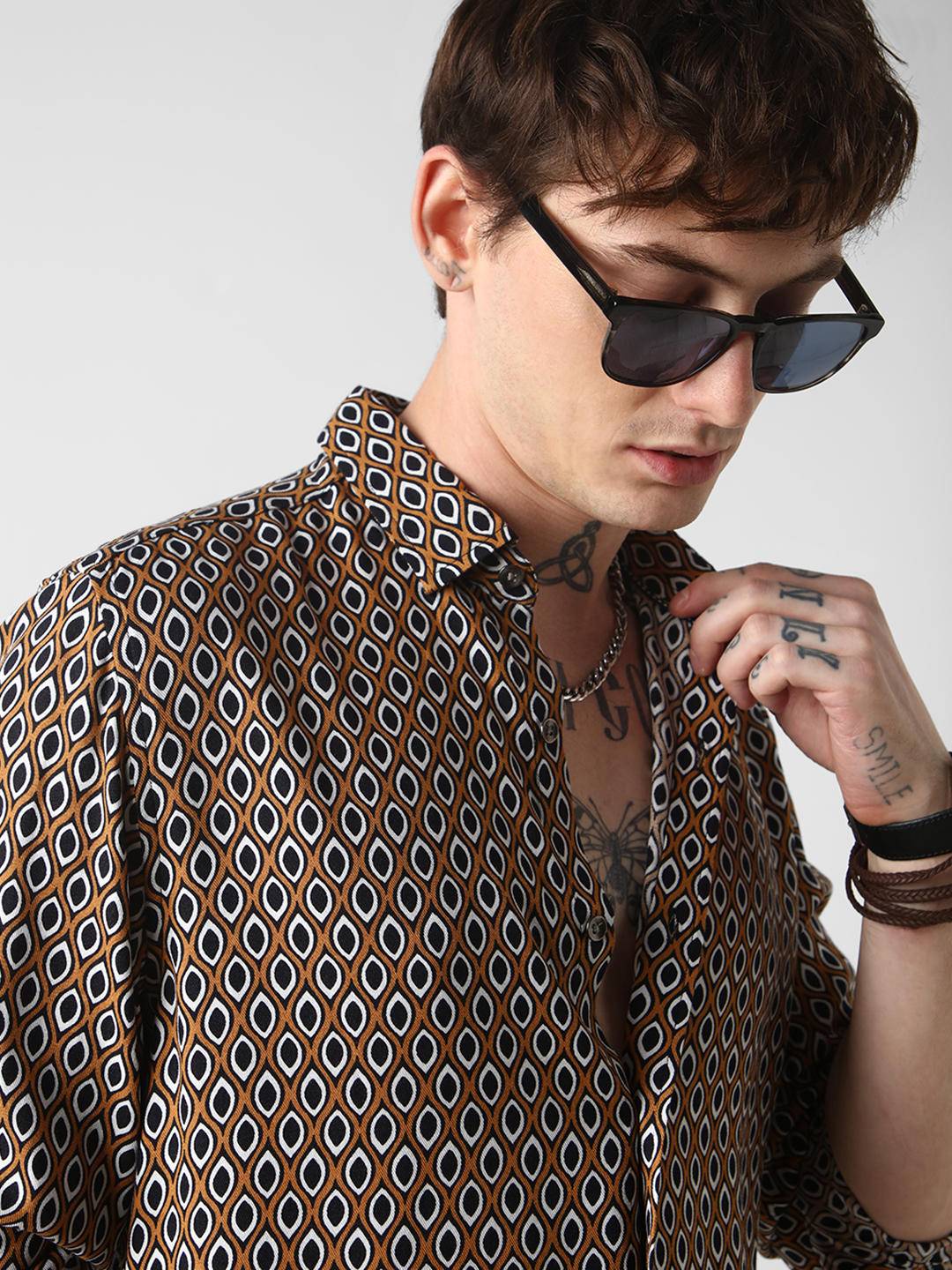 Brown Ikat Printed Shirt Buy only at ₹434