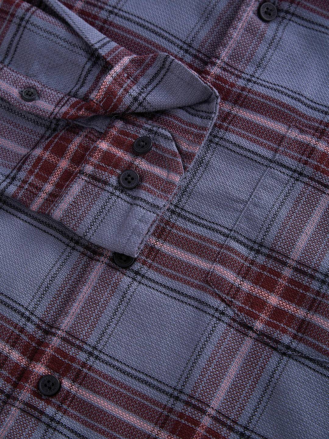 Premium Cotton Grey & Maroon Tartan Checkered Shirt Buy only at ₹570