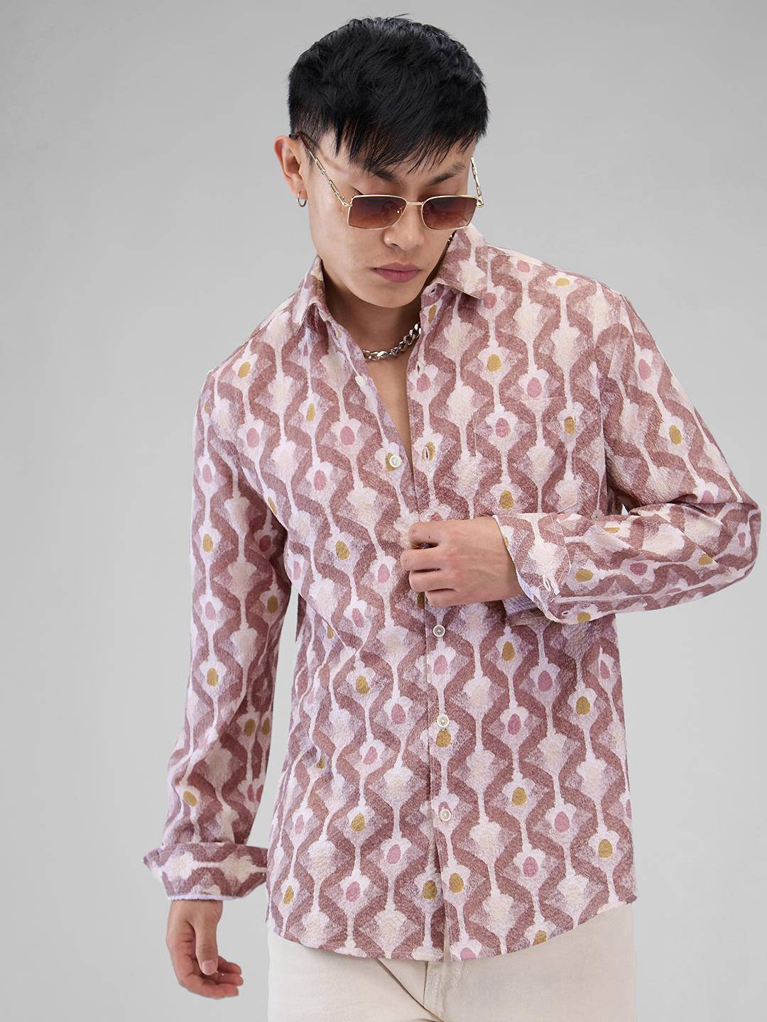 Multicolour Printed Crushed Shirt Buy only at ₹659