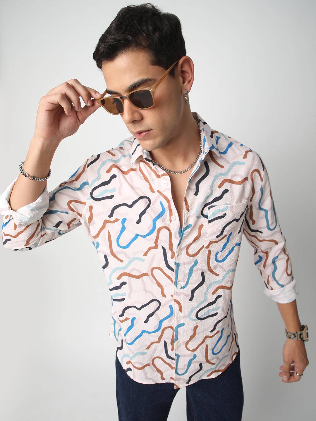 Modish Multicolour Crushed Shirt Buy only at ₹659