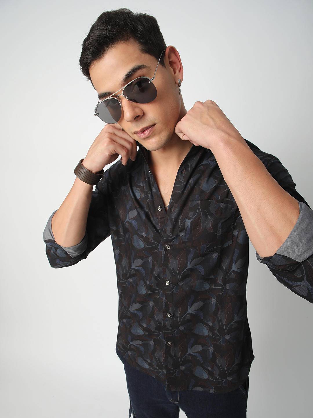 Debonair Black Floral Shirt Buy only at ₹699