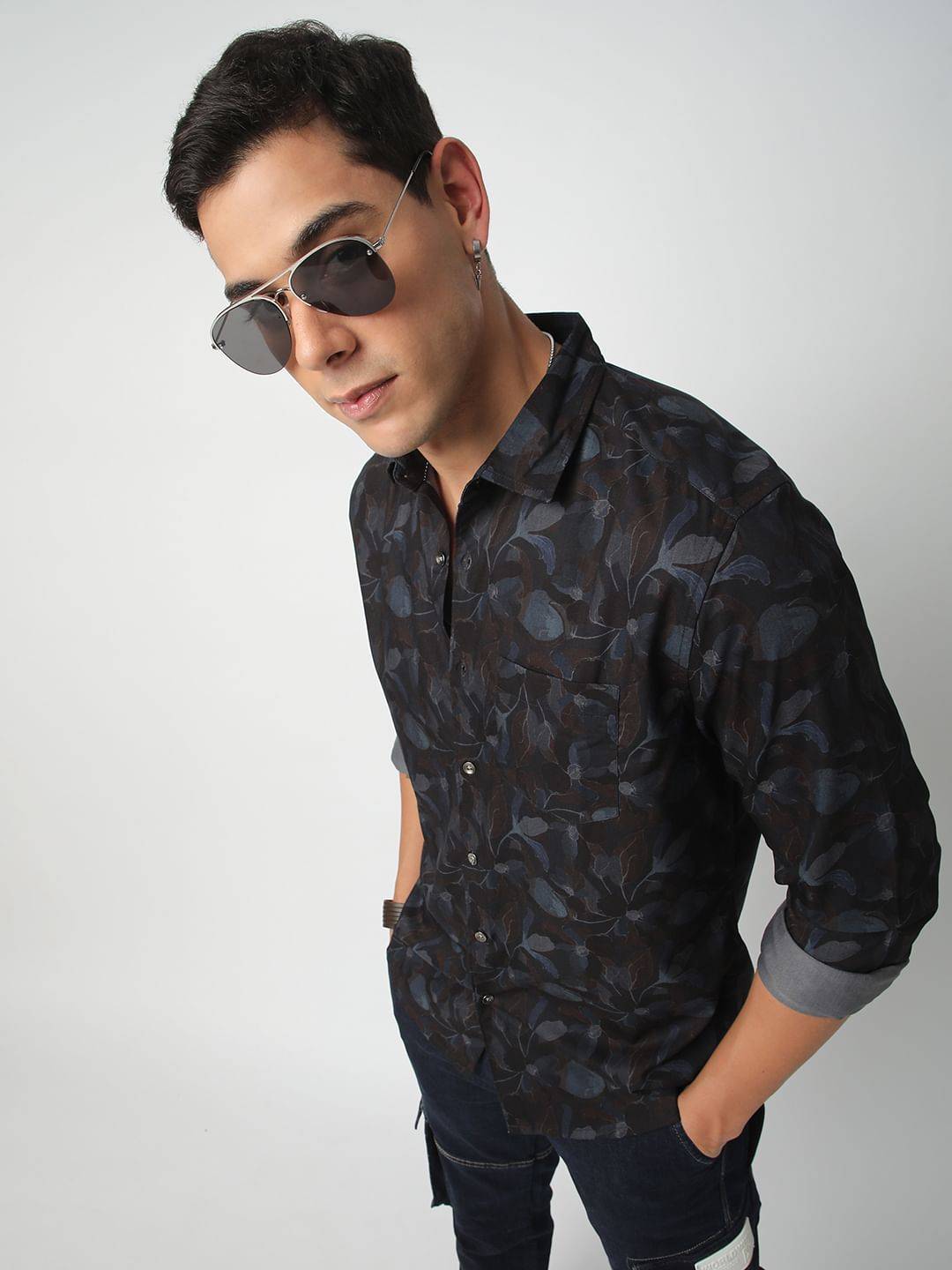 Debonair Black Floral Shirt Buy only at ₹699