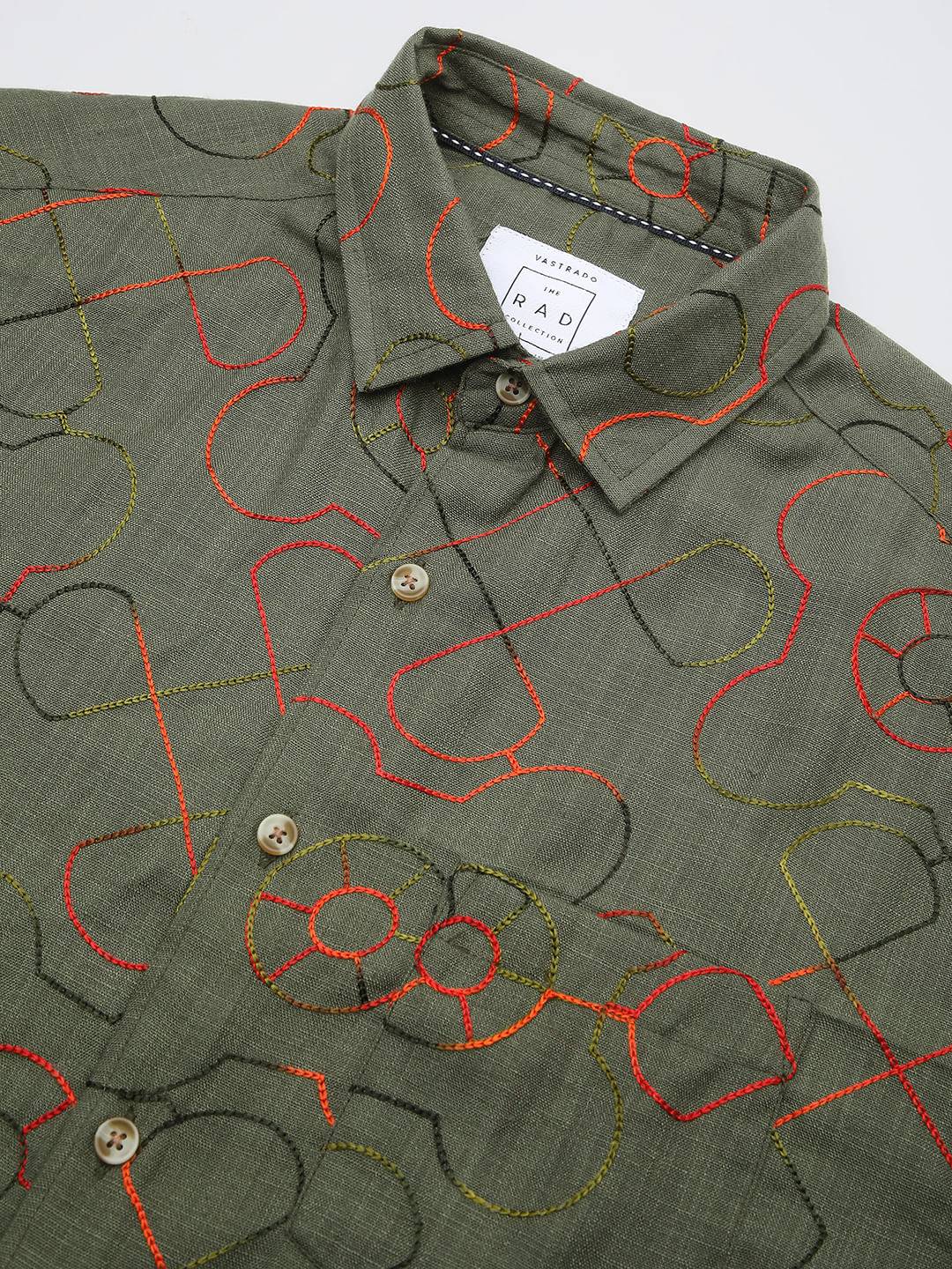 Vibrant Pine Green Embroidered Shirt Buy only at ₹569