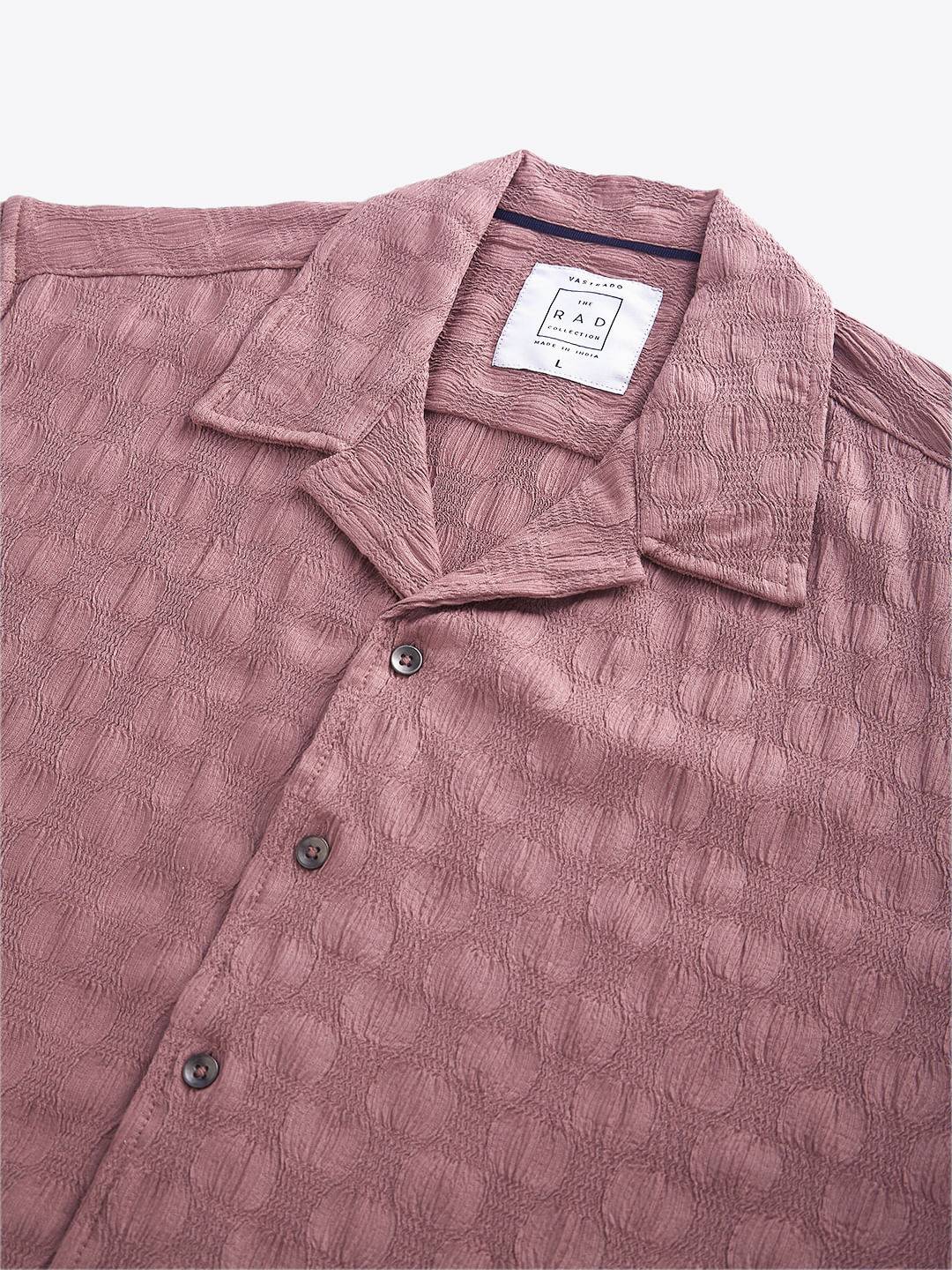 Rouge Pink Crepe Crinkled Oversized Shirt Buy only at ₹524