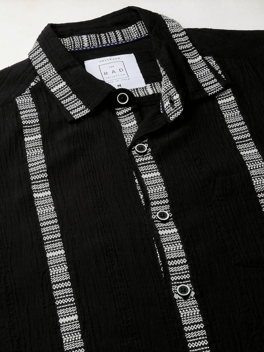 Premium Cotton Black Embroidered Crepe Shirt Buy only at ₹999