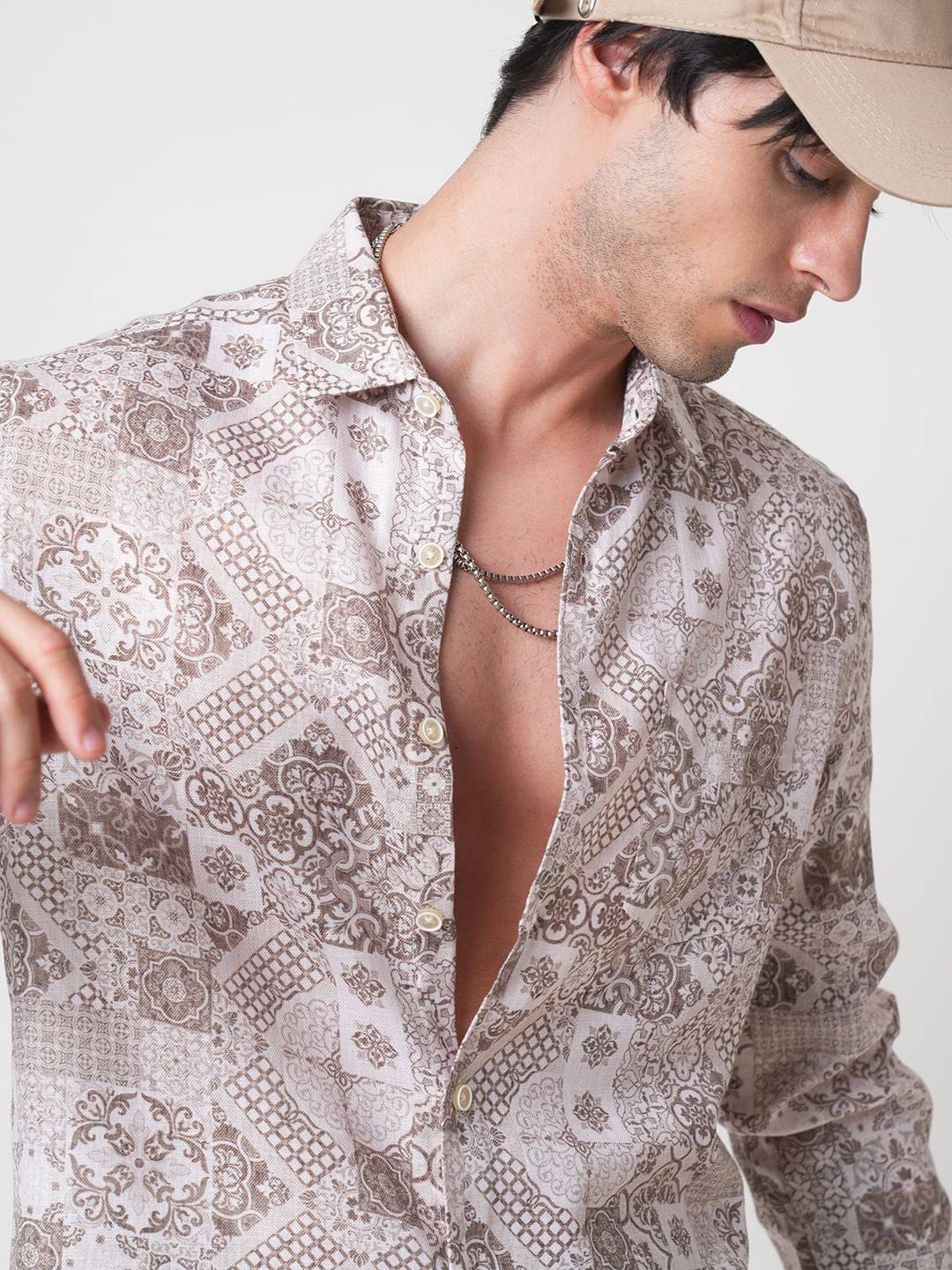 Suave Olive Symmetry Shirt Buy only at ₹659