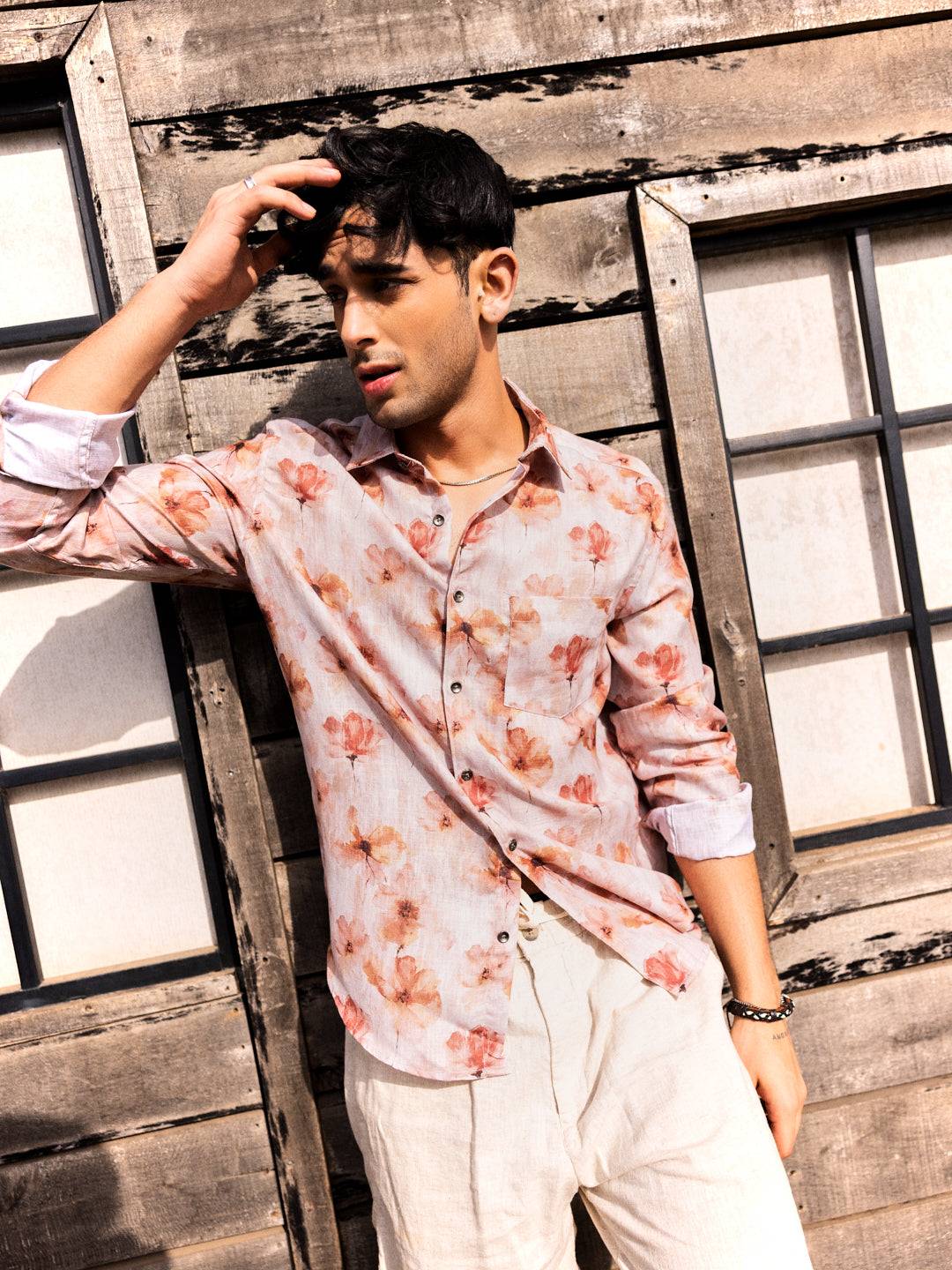 Vintage Multicolour Floral Linen Shirt Buy only at ₹679