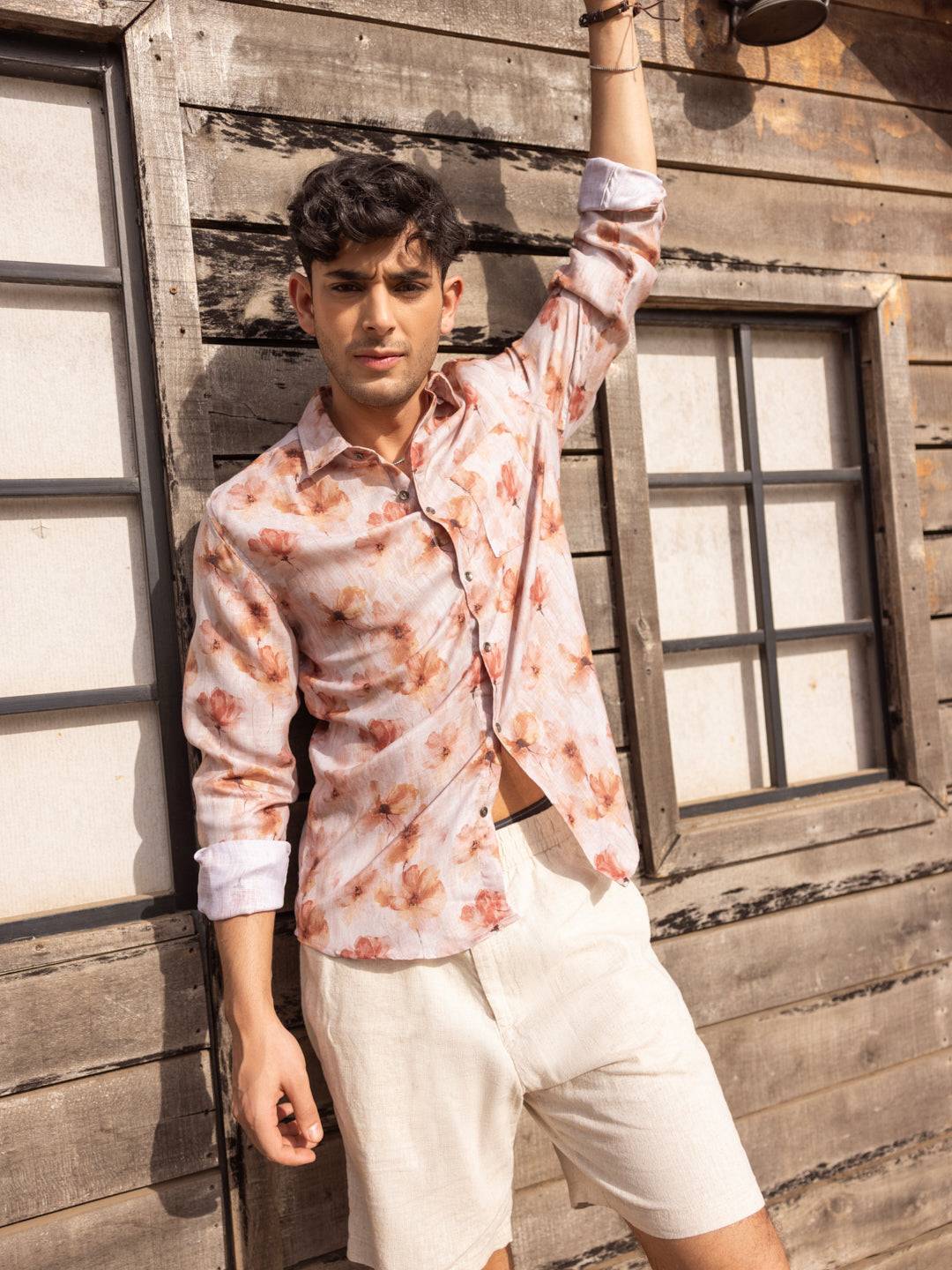 Vintage Multicolour Floral Linen Shirt Buy only at ₹679