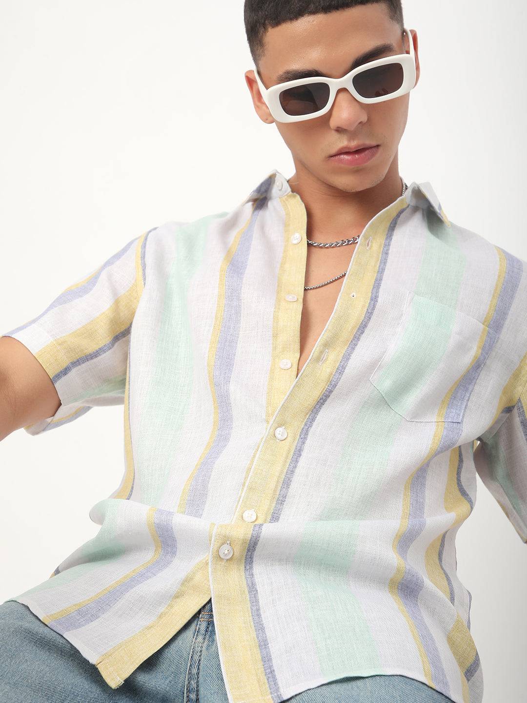 Voguish Multicolour Striped Shirt Buy only at ₹494