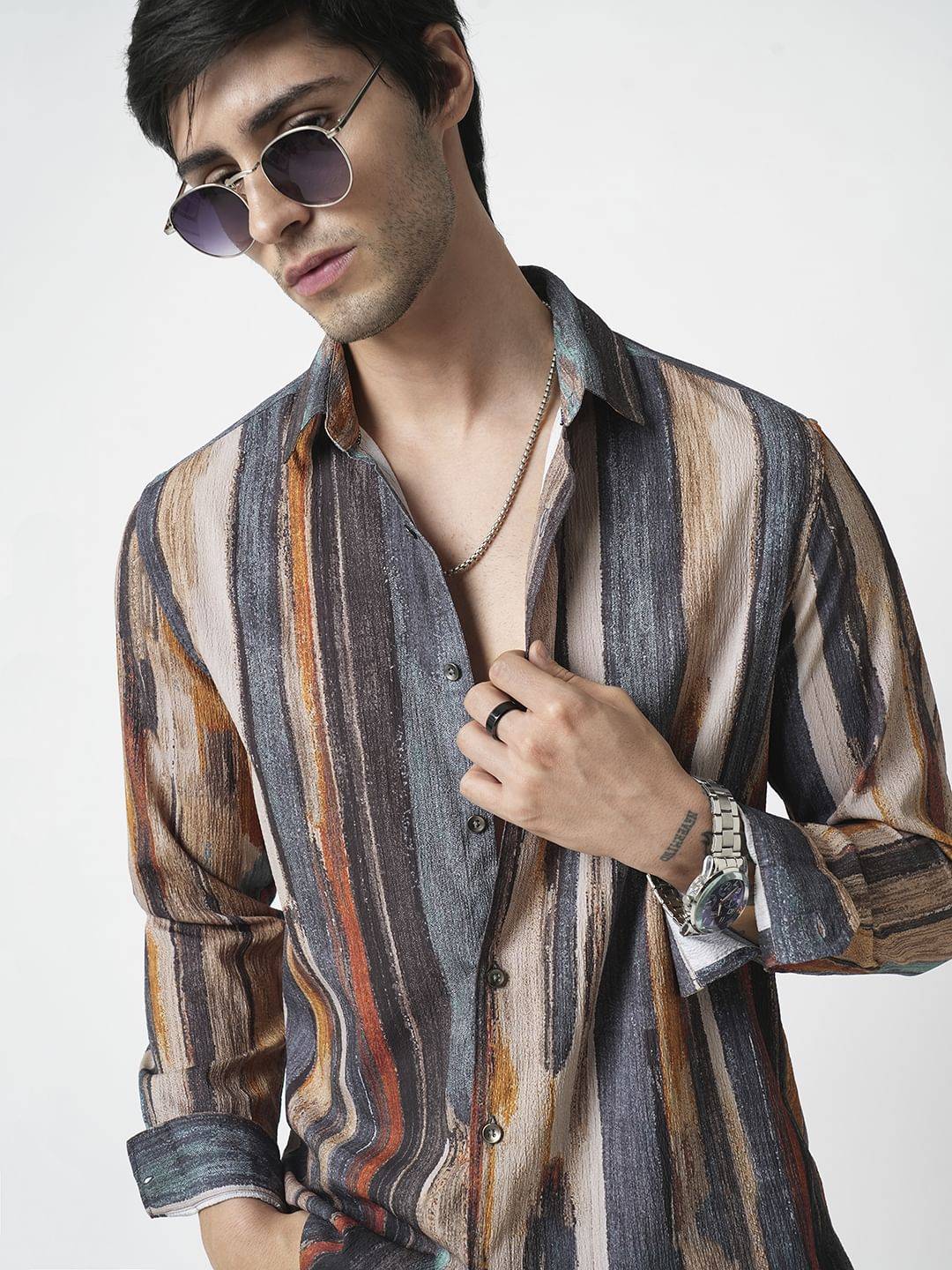 Multicolour Striped Ripple Shirt Buy only at ₹659