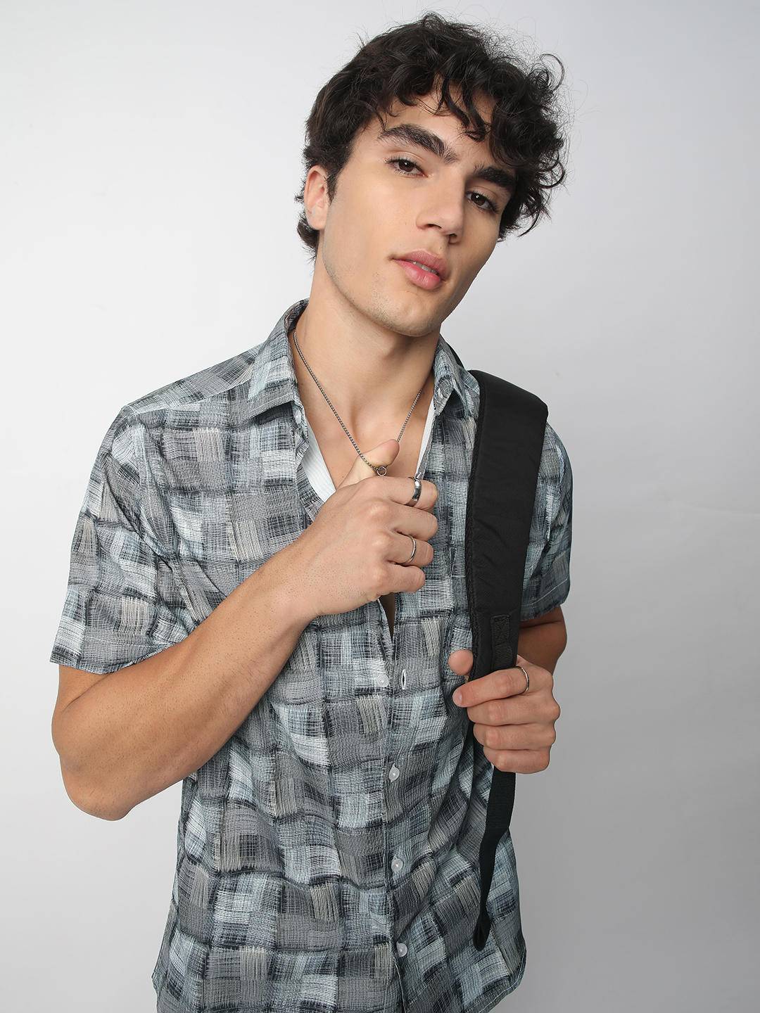 Multicolour Patchwork Textured Shirt Buy only at ₹539