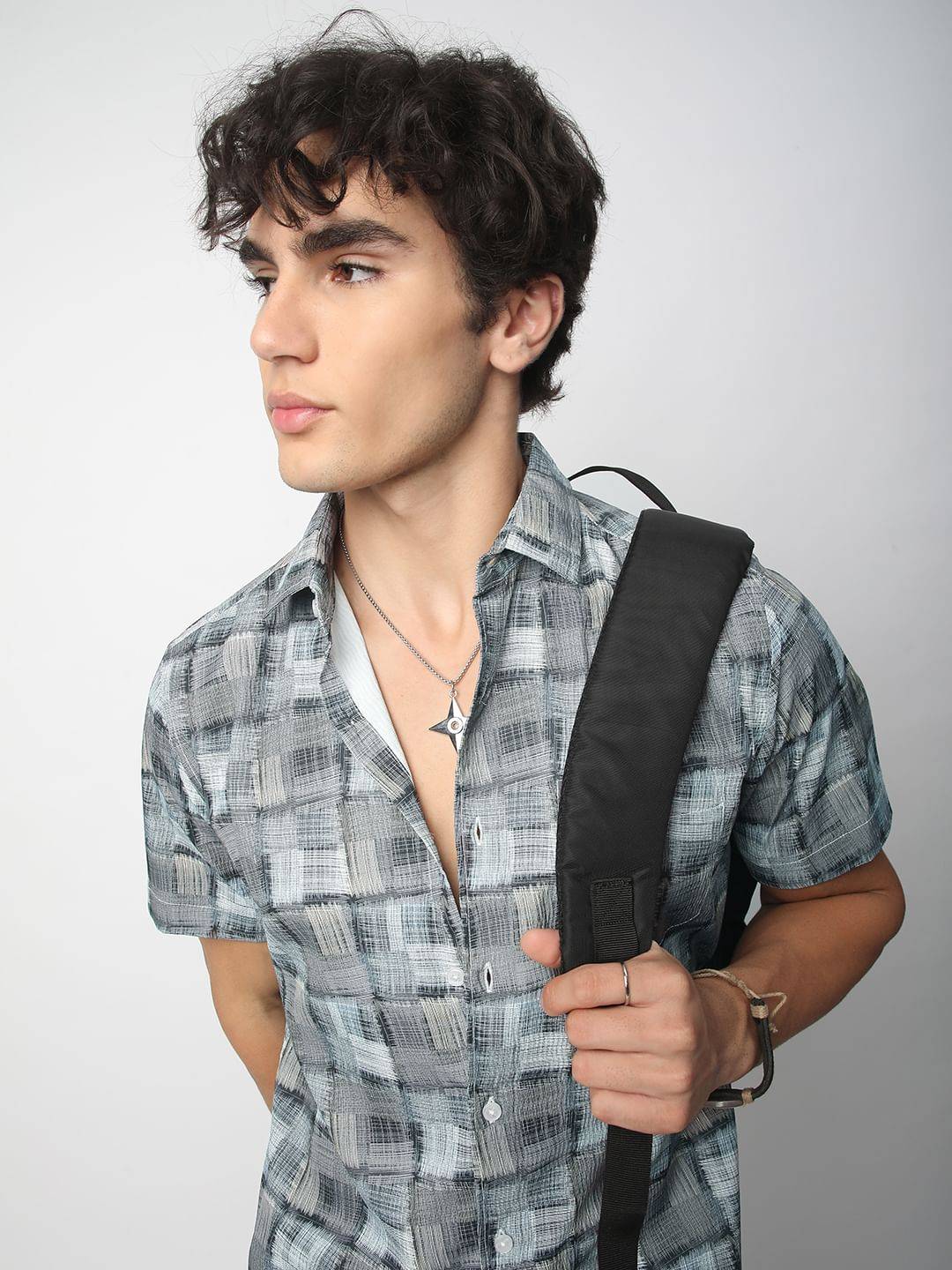 Multicolour Patchwork Textured Shirt Buy only at ₹539