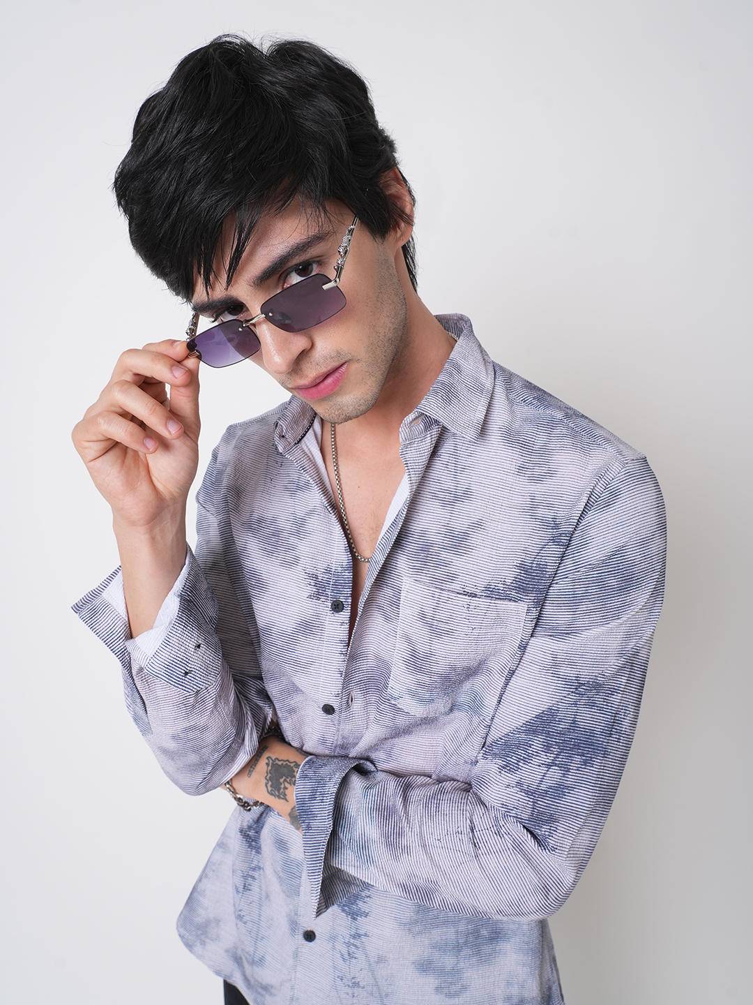 Multicolour Tie & Dye Printed Creased Shirt Buy only at ₹659