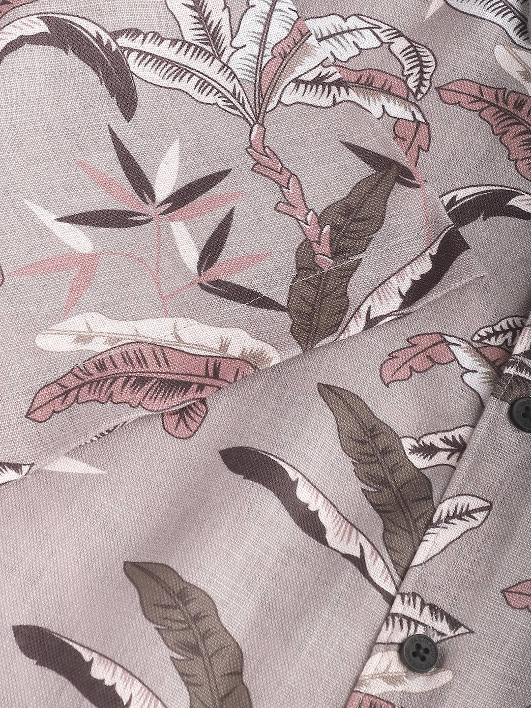 Grey Leaf Printed Shirt Buy only at ₹495