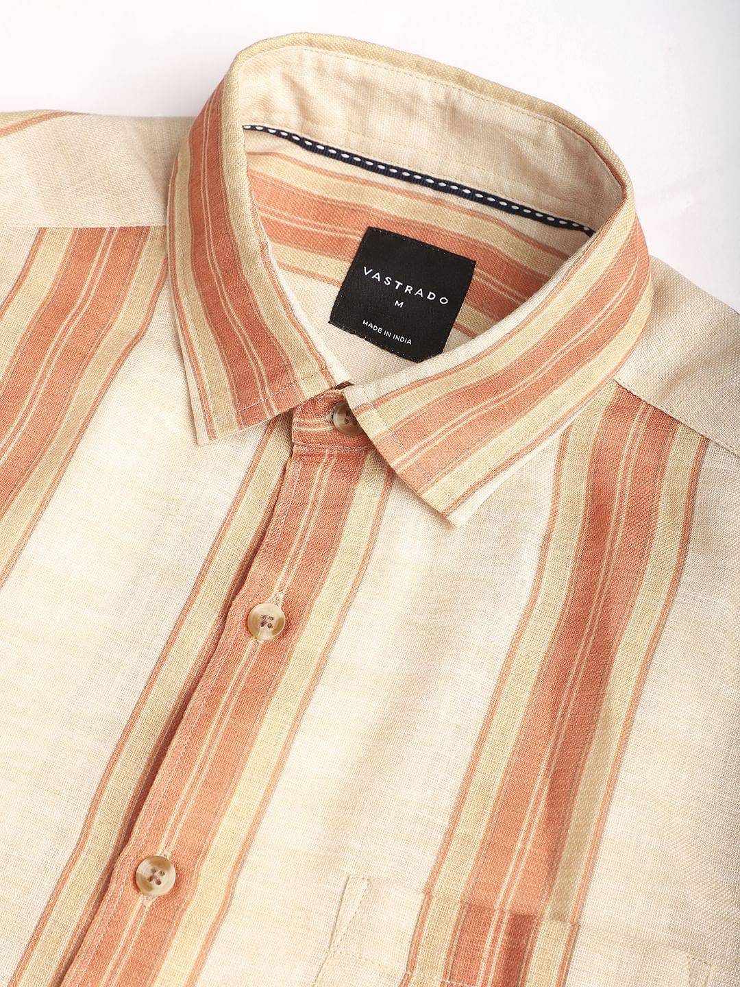 Squashy Orange Striped Shirt Buy only at ₹659