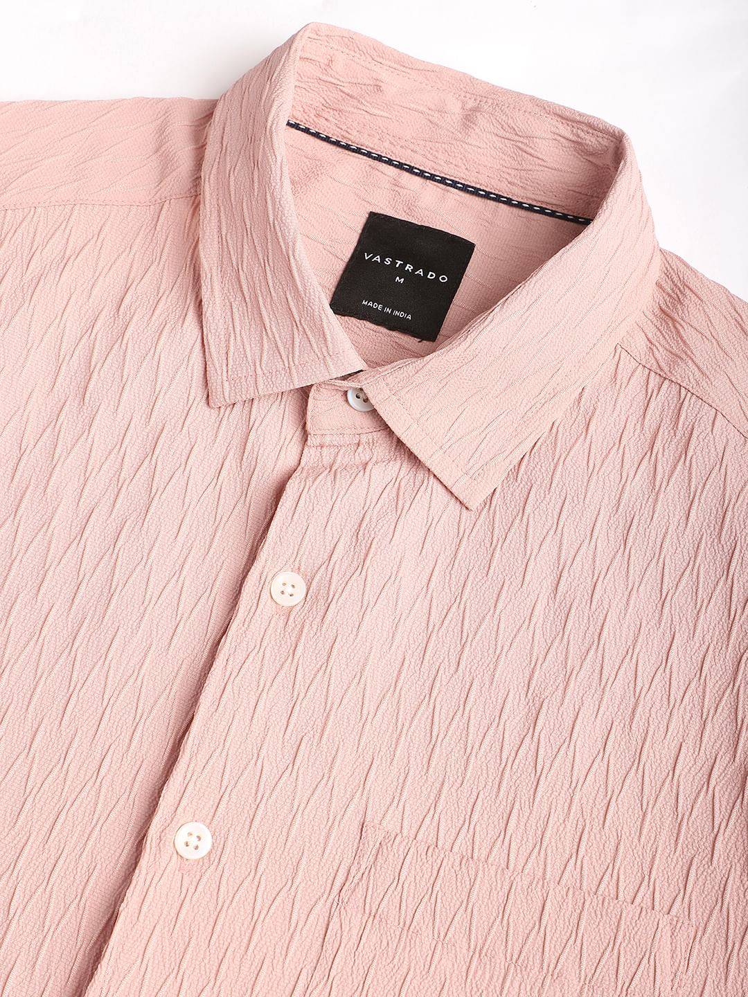 Peach Jacquard Shirt Buy only at ₹659