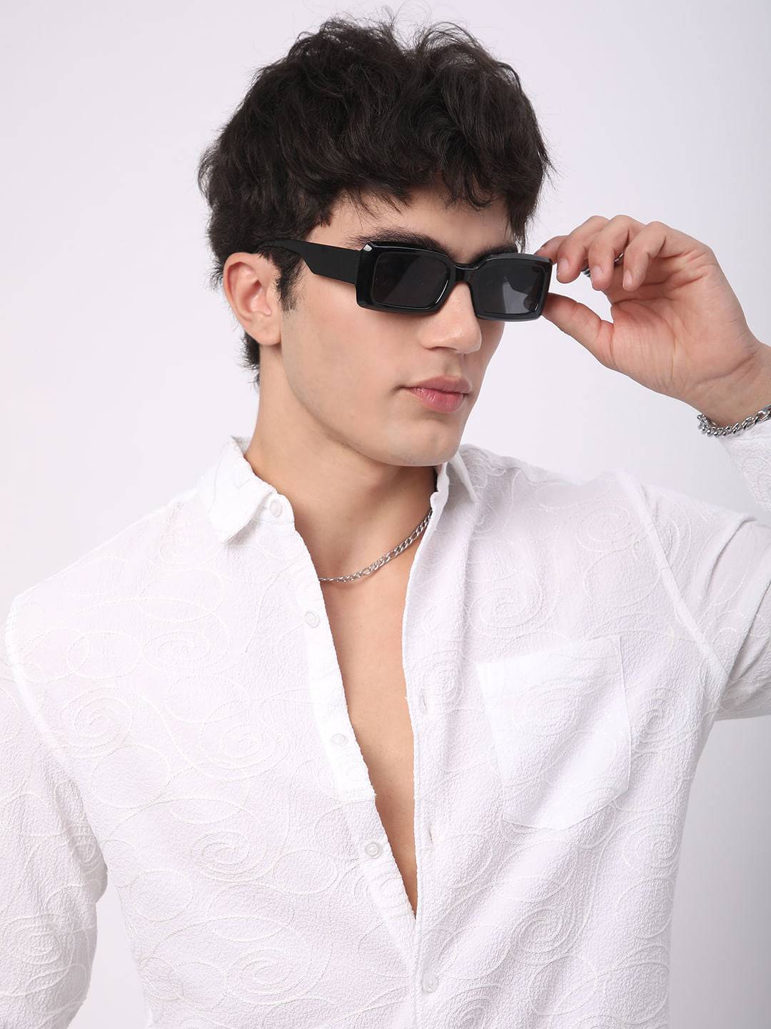 Intricate Snow White Embroidered Shirt Buy only at ₹569