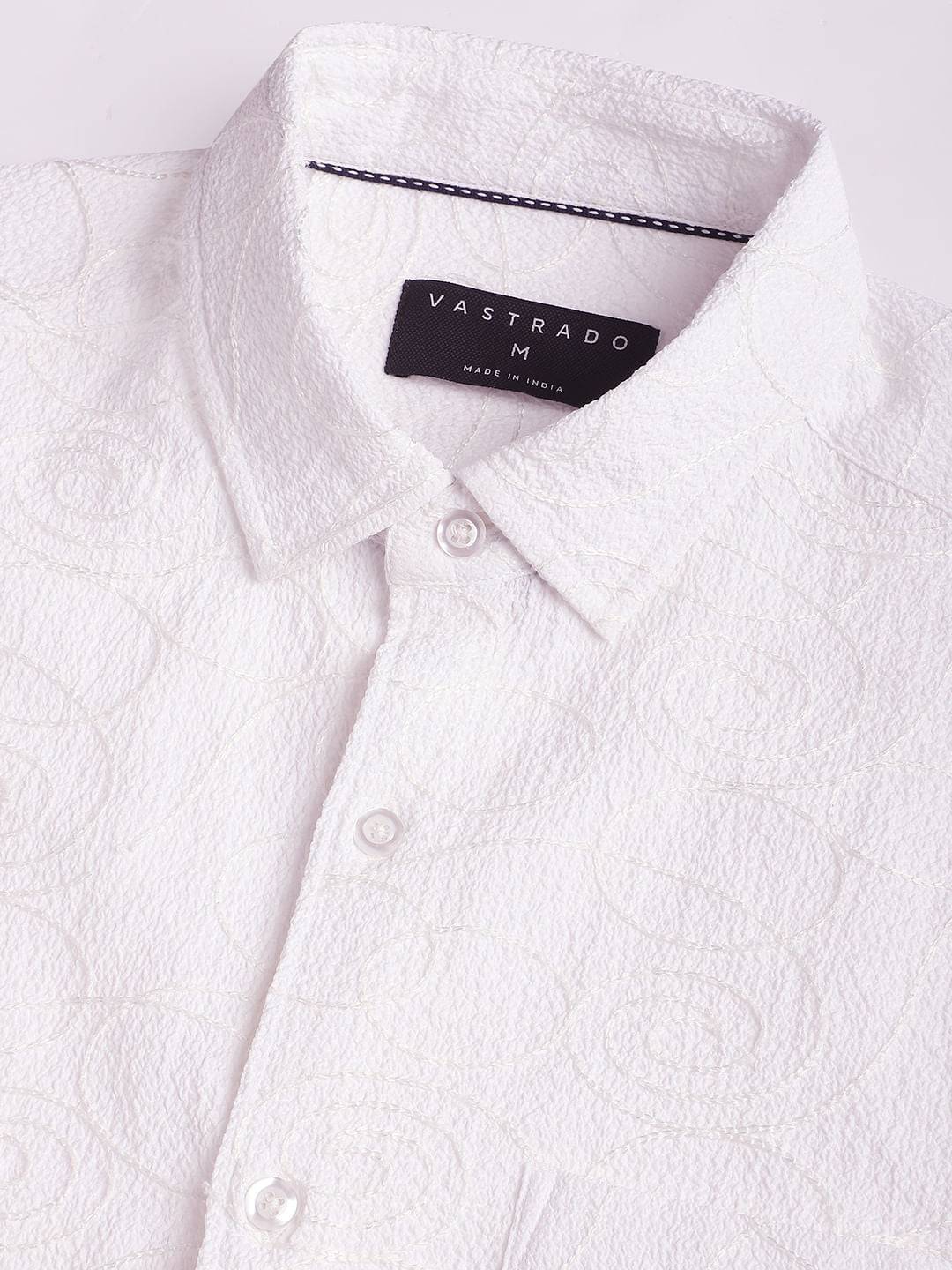 Intricate Snow White Embroidered Shirt Buy only at ₹569