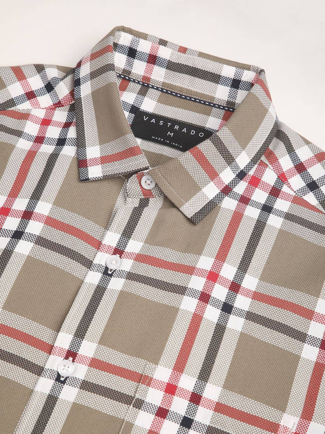 Premium Cotton Opulent Tartanique Olive Checkered Shirt Buy only at ₹759