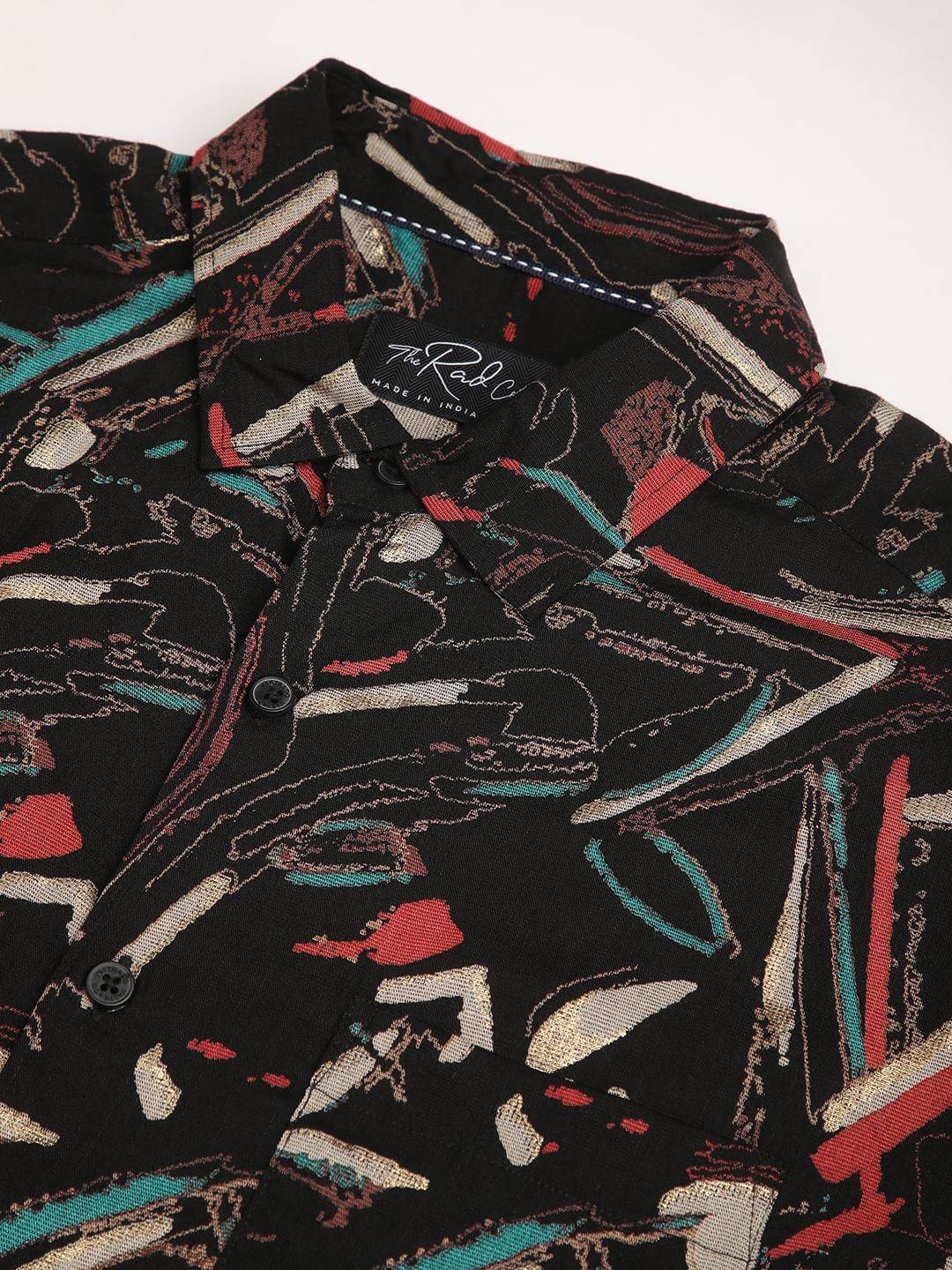 Black Fusion Hues Foil Printed Shirt Buy only at ₹599