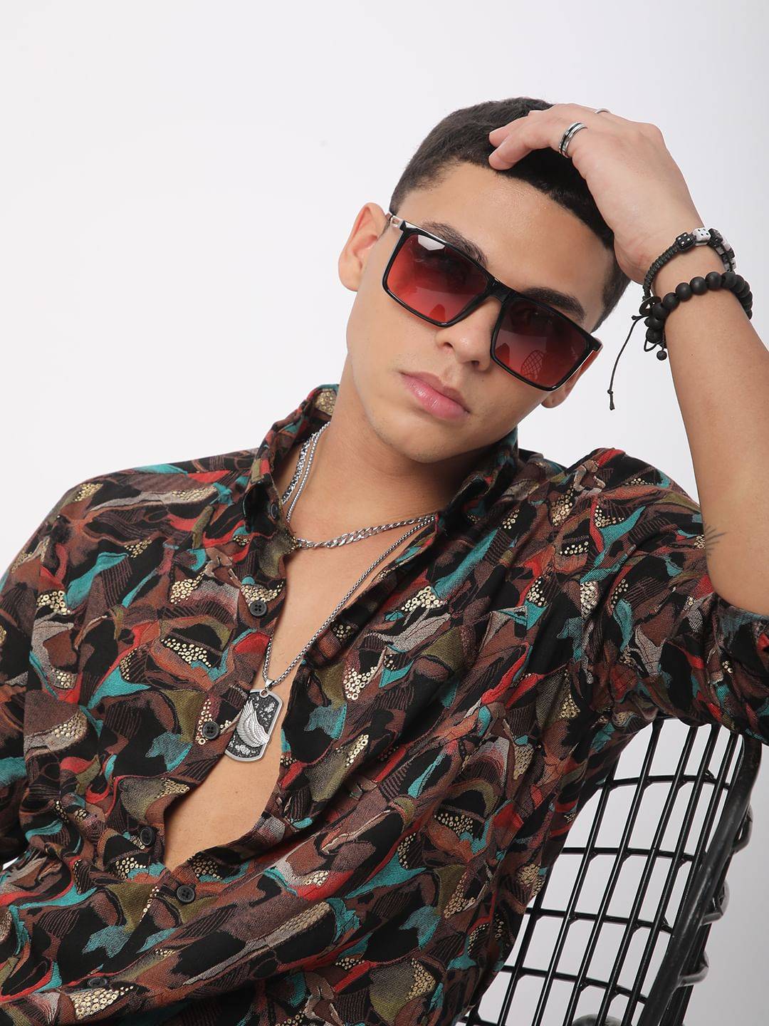 Abstract Multicolour Foil Printed Shirt Buy only at ₹799