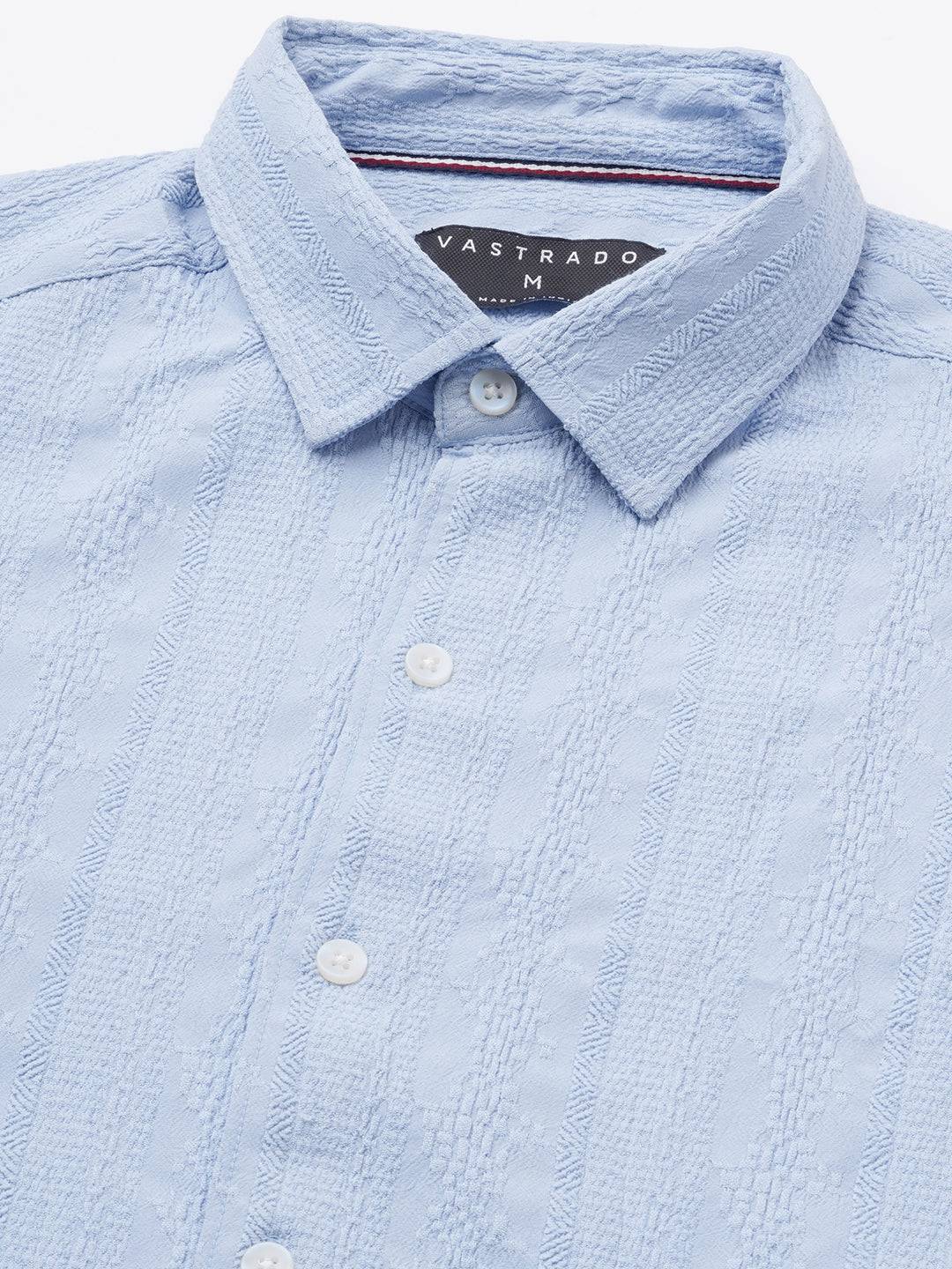 Exquisite Baby Blue Jacquard Shirt Buy only at ₹759