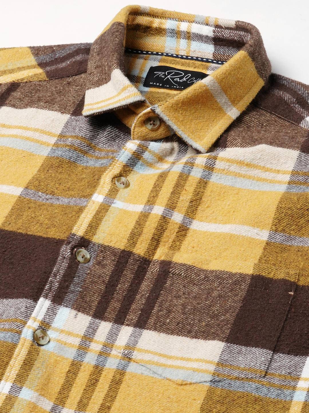 Mustard & Brown Flannel Checked Shirt Buy only at ₹799