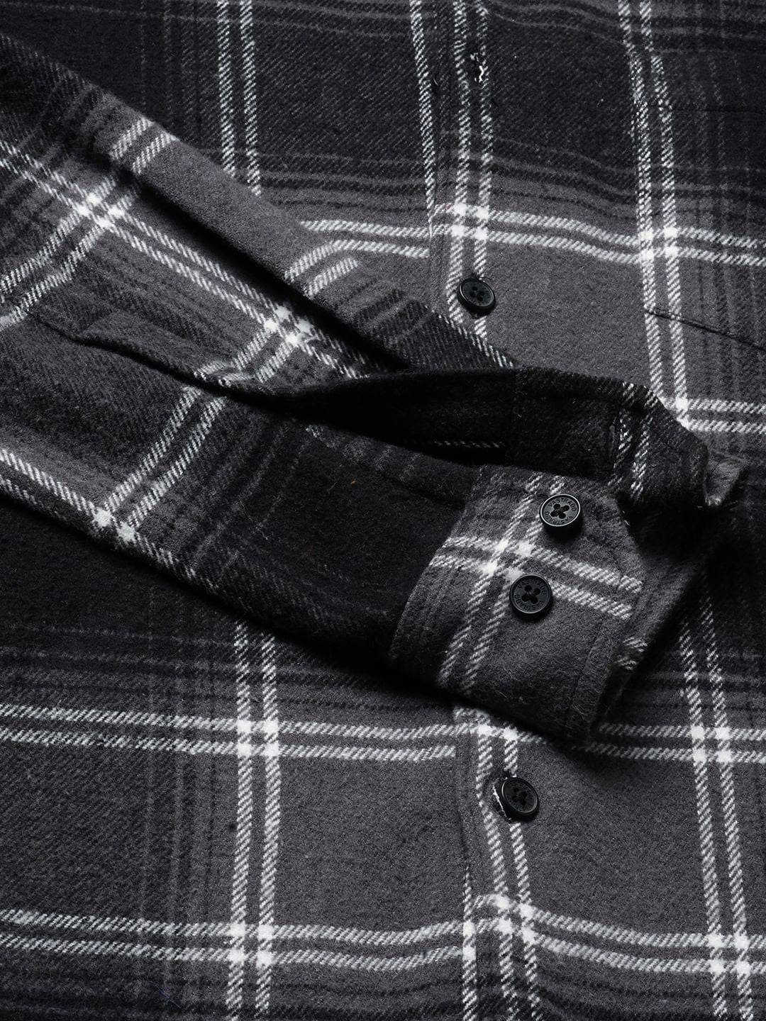 Super Soft Black & Grey Tartan Checked Flannel Shirt Buy only at ₹799
