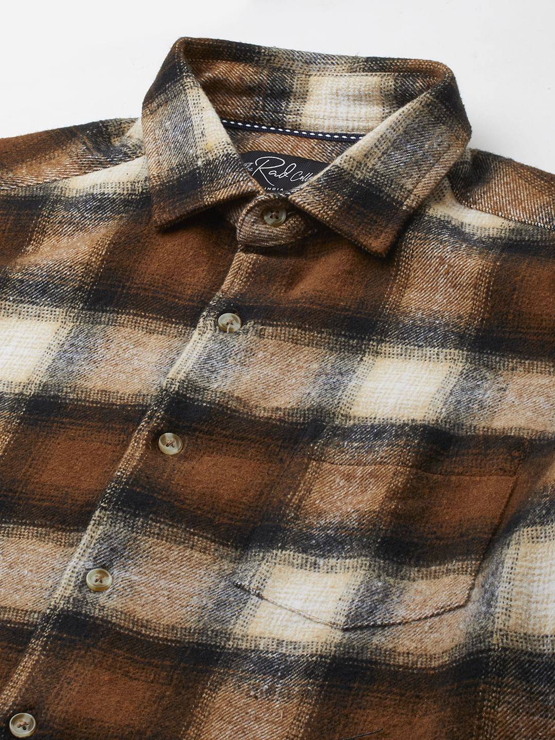 Super Soft Rust Brown Tartan Checked Flannel Shirt Buy only at ₹799
