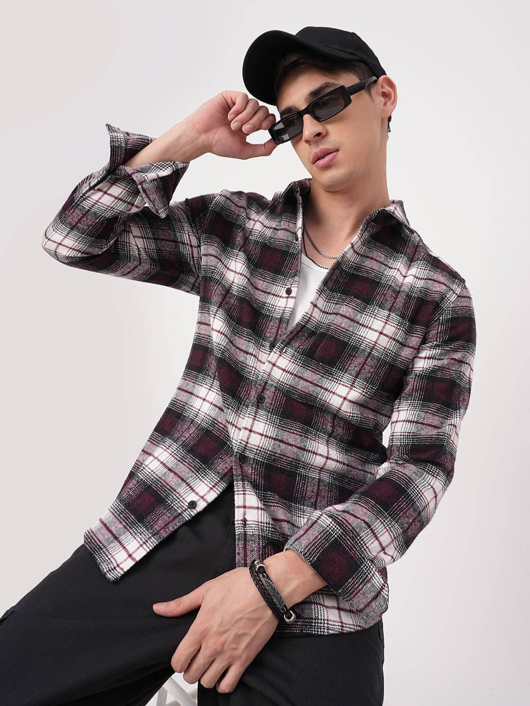 Super Soft Multicolour Plaid Checked Flannel Shirt Buy only at ₹799