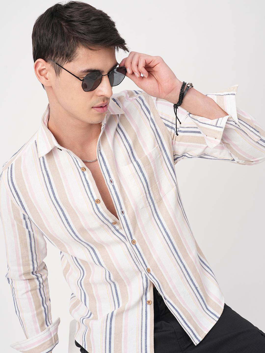 Classic Multicolour Striped Shirt Buy only at ₹659