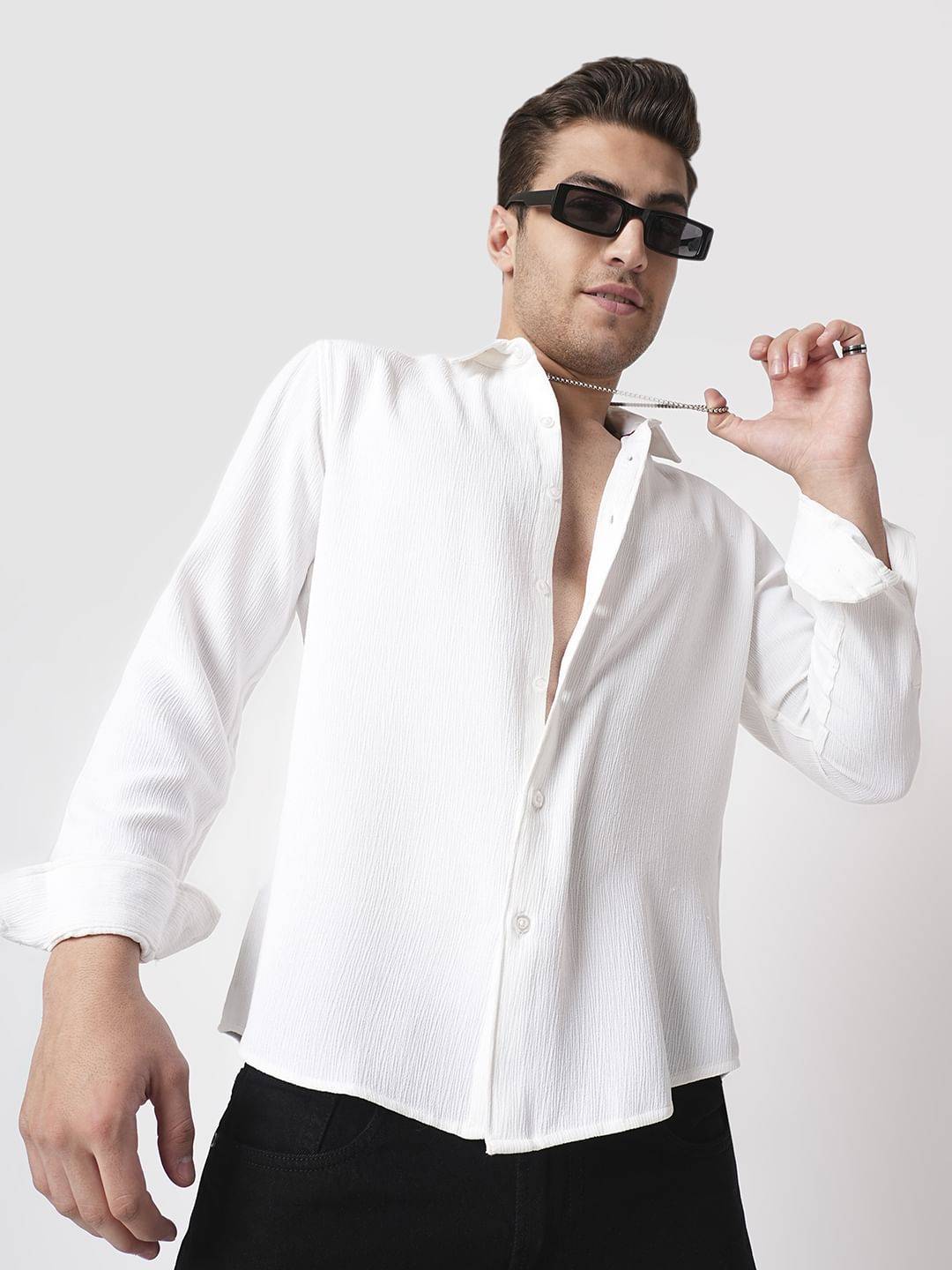 Debonair White Crepe Shirt Buy only at ₹699