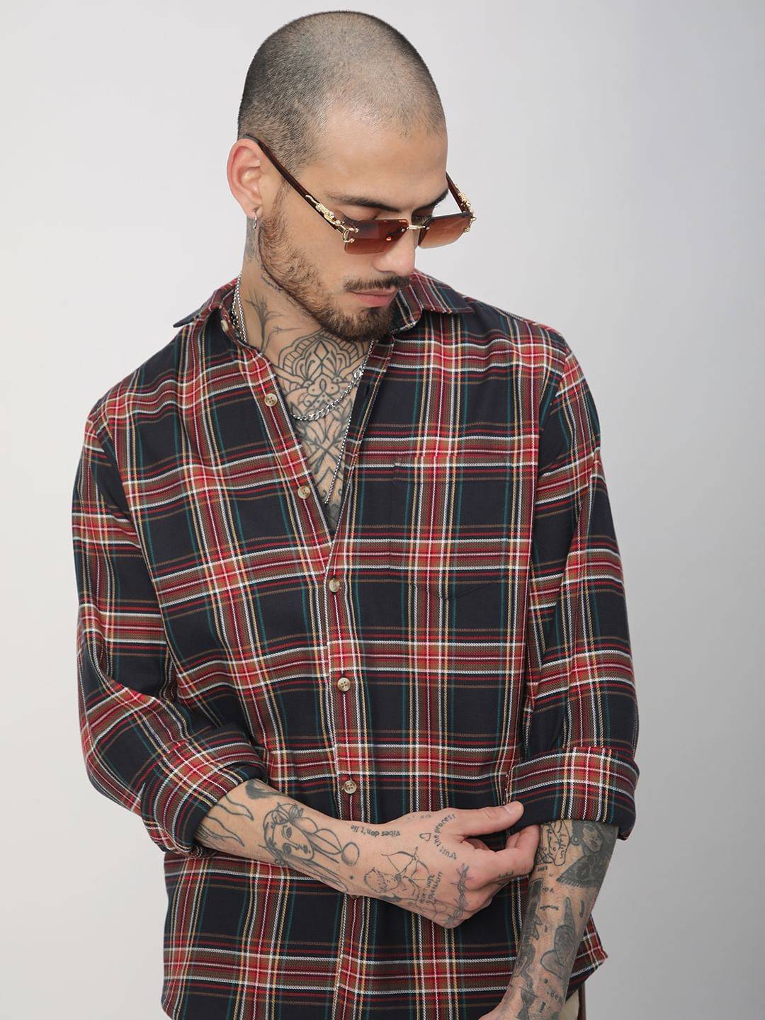 Premium Cotton Multicolour Checkered Shirt Buy only at ₹759