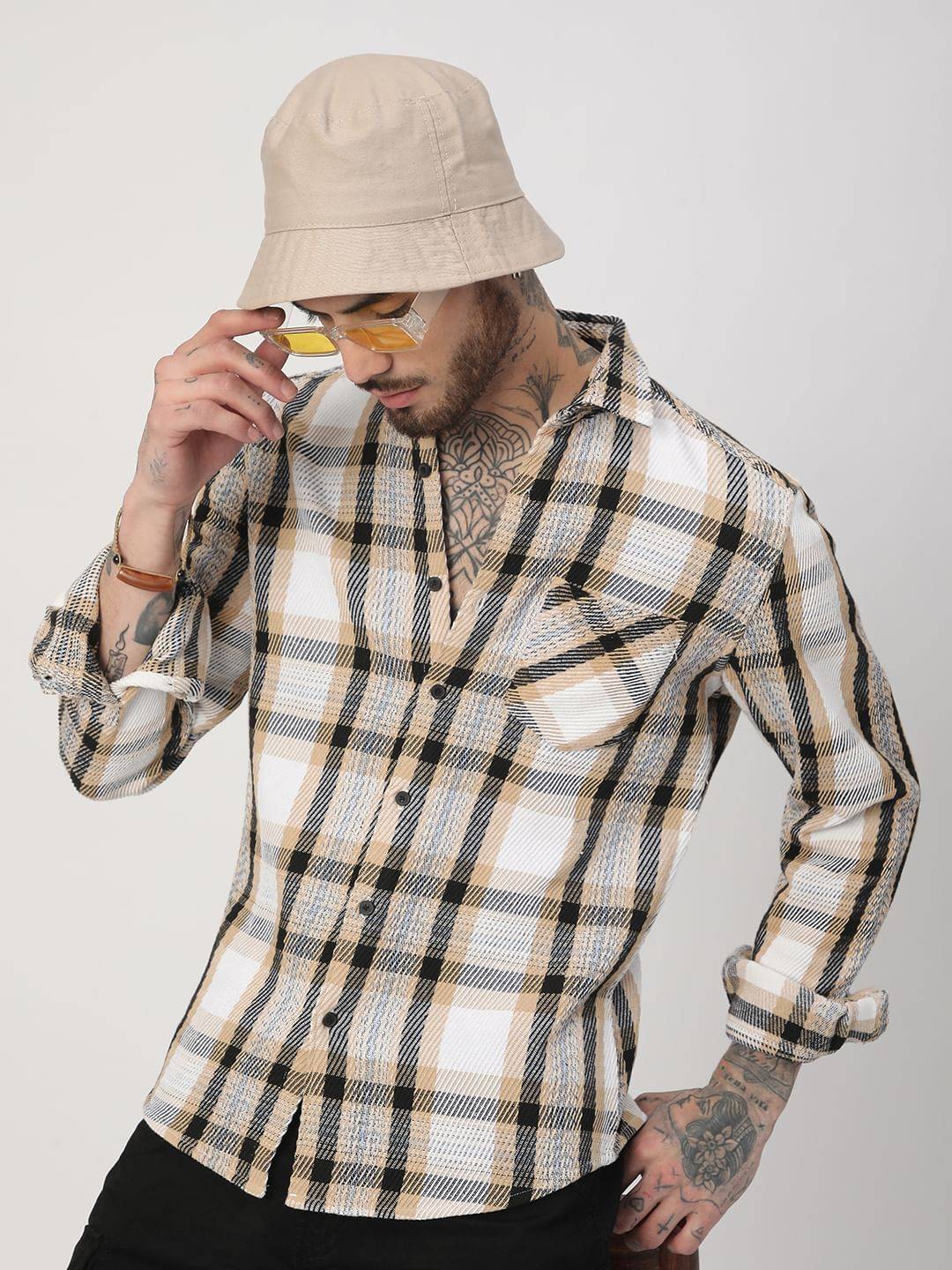 Multicolour Heavy Twill Jacquard Shirt Buy only at ₹759