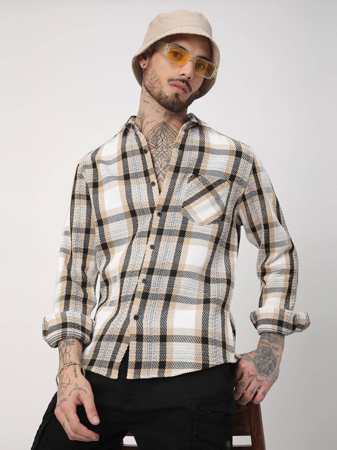 Multicolour Heavy Twill Jacquard Shirt Buy only at ₹759