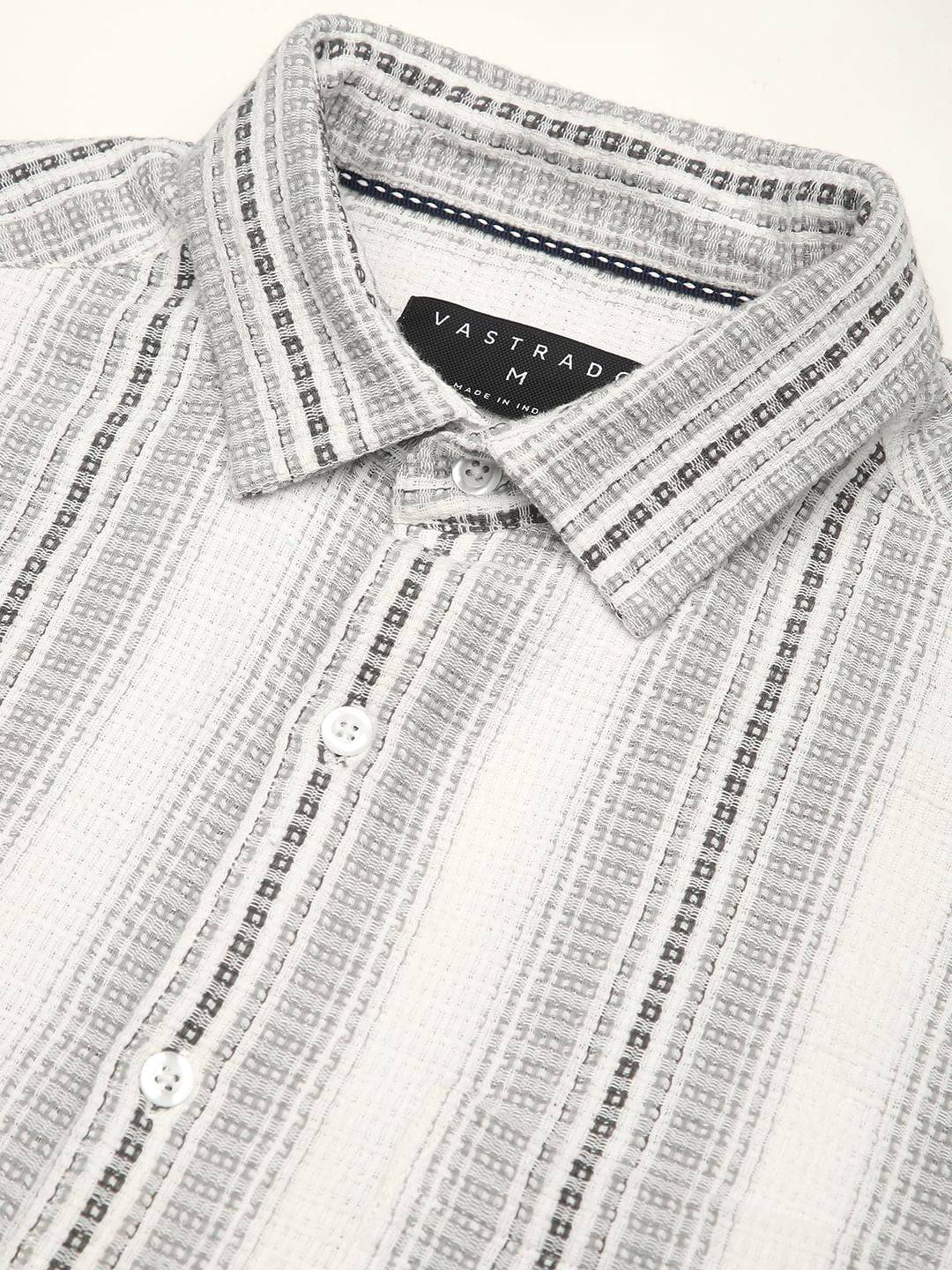 Grey Interweave Broad Striped Shirt Buy only at ₹759