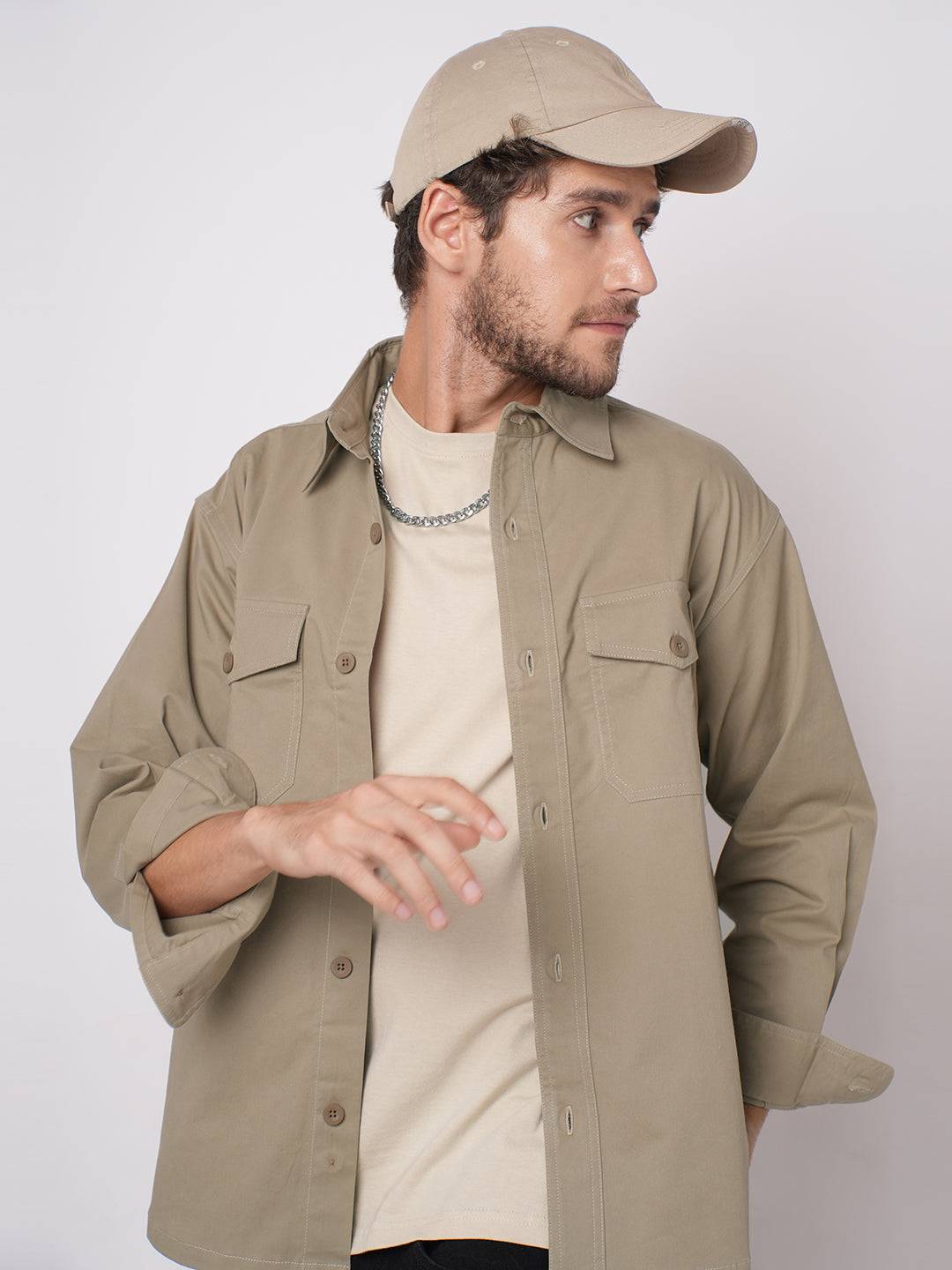 Super Soft Bridgewater Tan Double Pocket Overshirt Buy only at ₹799